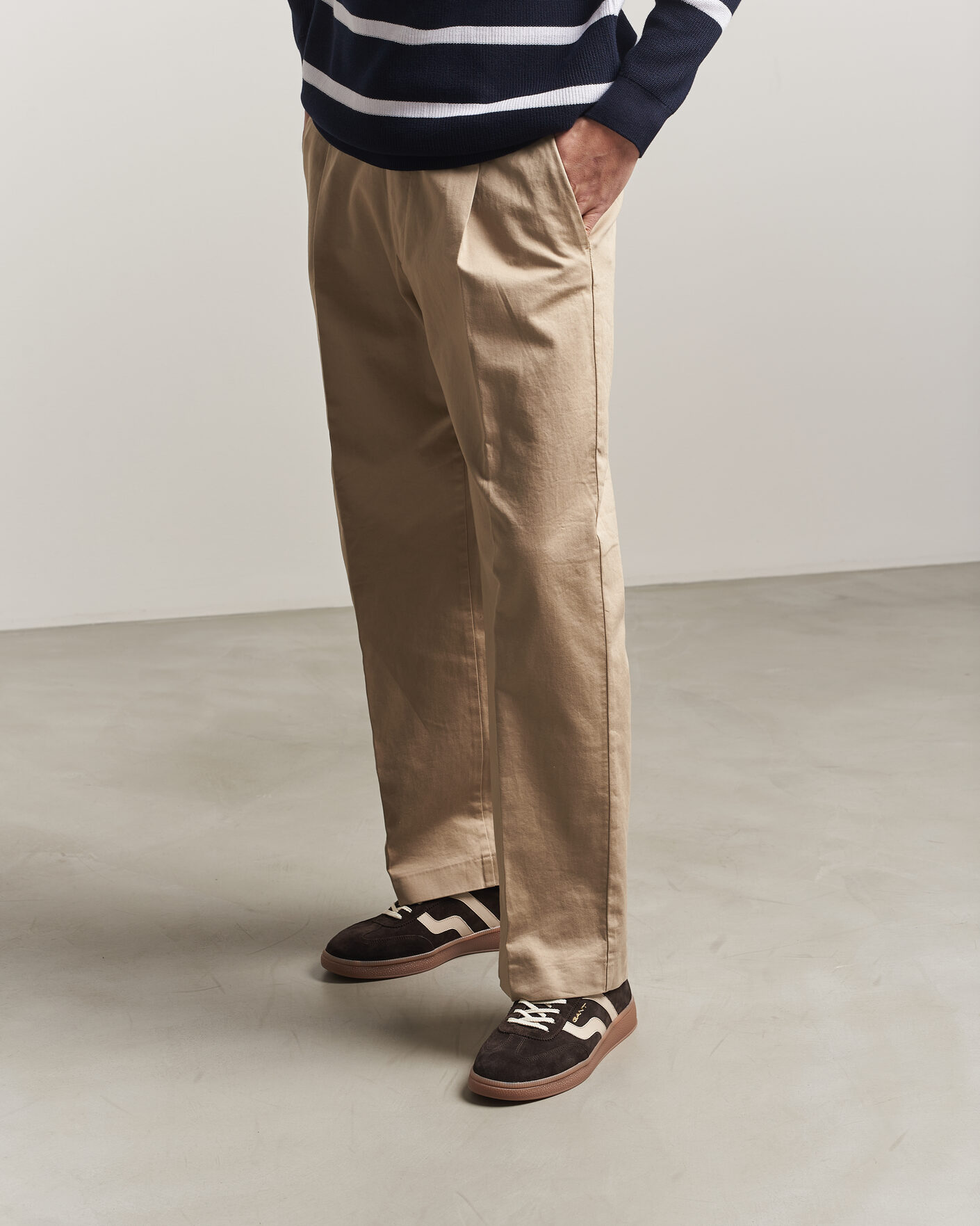 Heren | Sneakers | Gant | Cuzmo Suede Sneaker Dark Brown/White