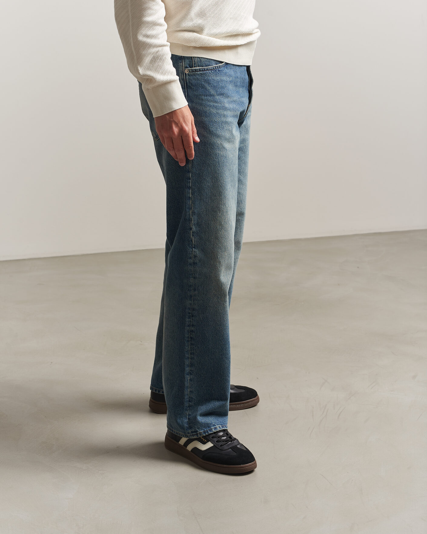 Heren | Sneakers | Gant | Cuzmo Leather/Suede Sneaker Black/White