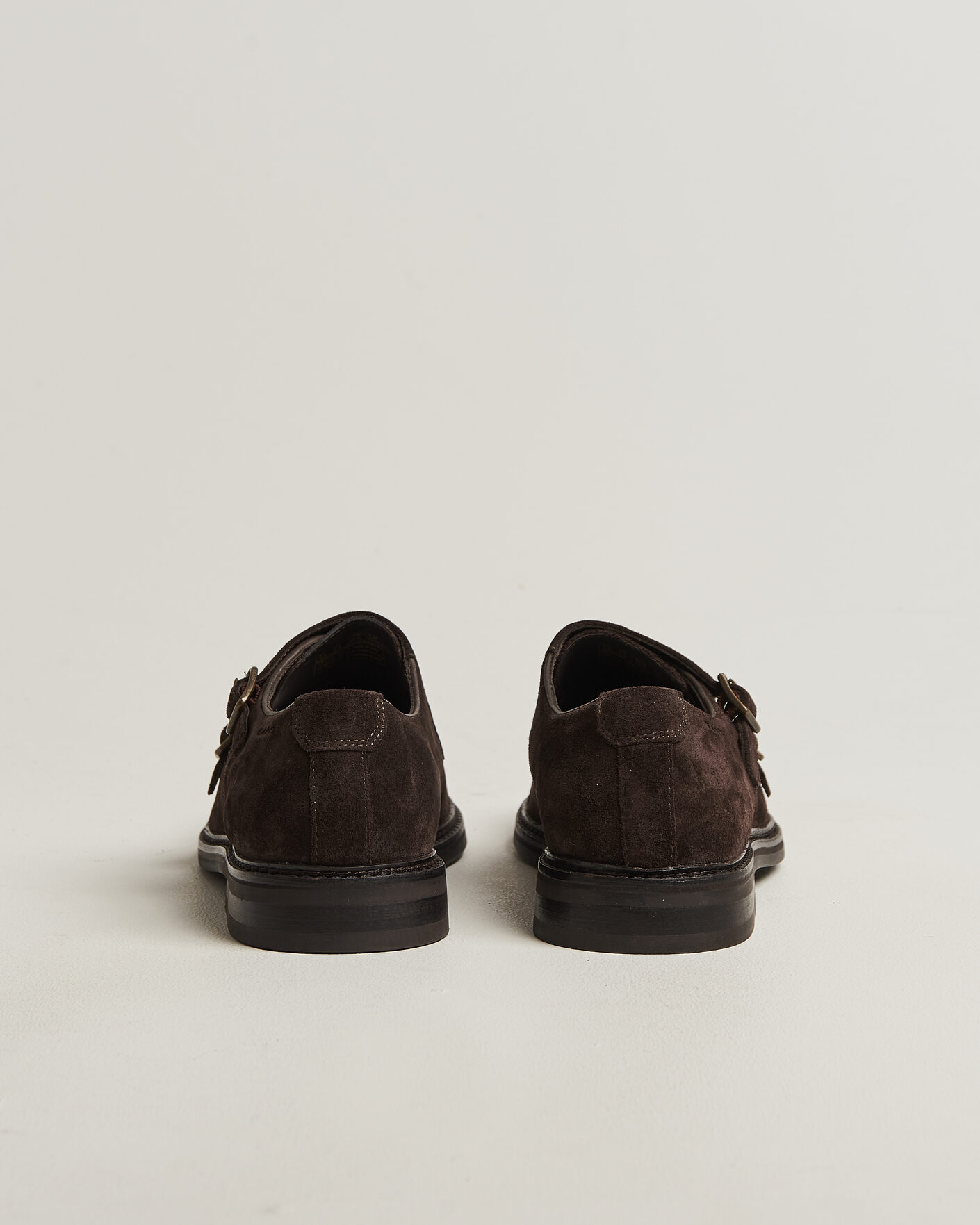 Heren | Gespschoenen | Gant | Bidford Suede Double Monkstrap Dark Brown