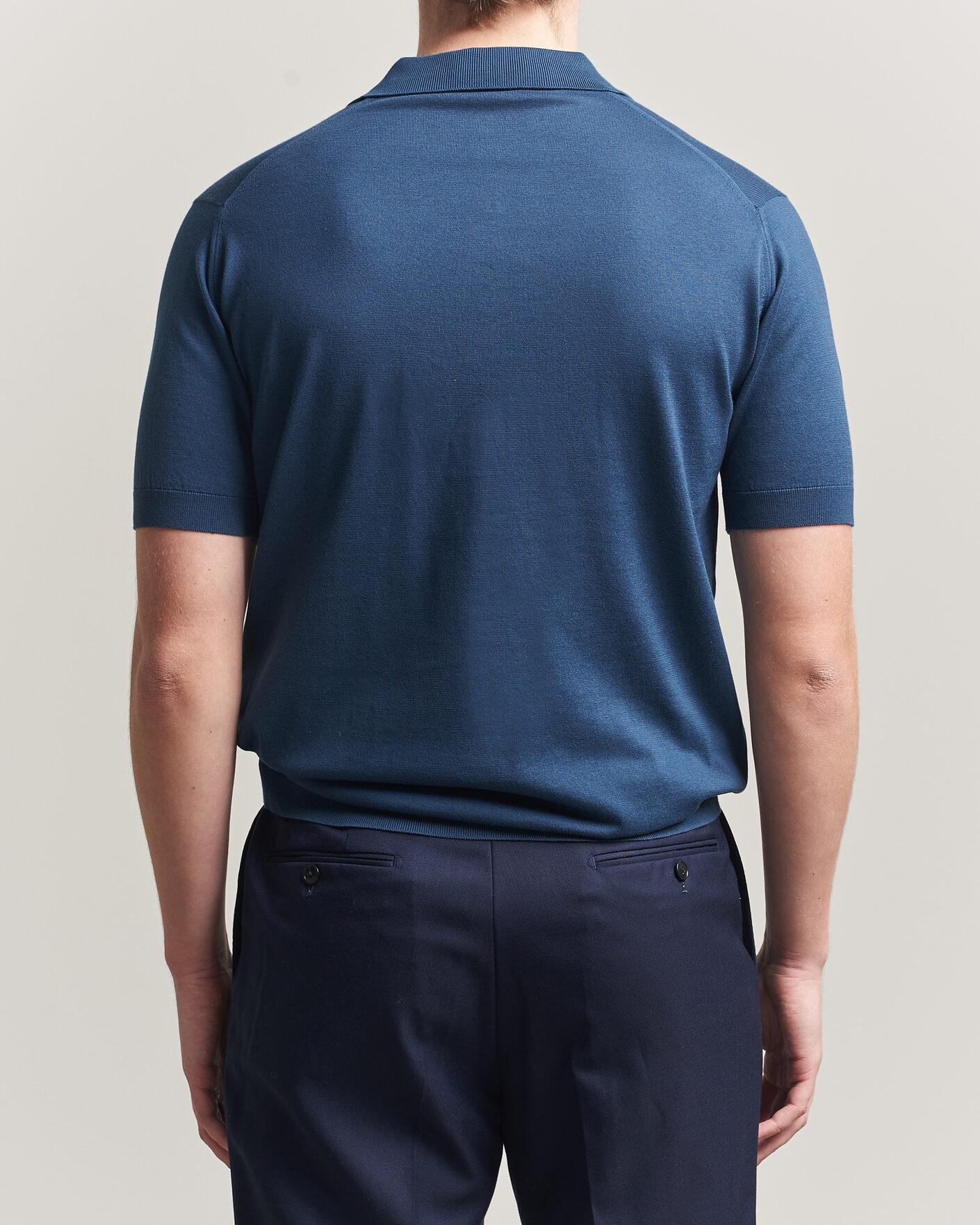 Heren | Polo's | John Smedley | Adrian Slim Fit Sea Island Cotton Polo Delft Blue