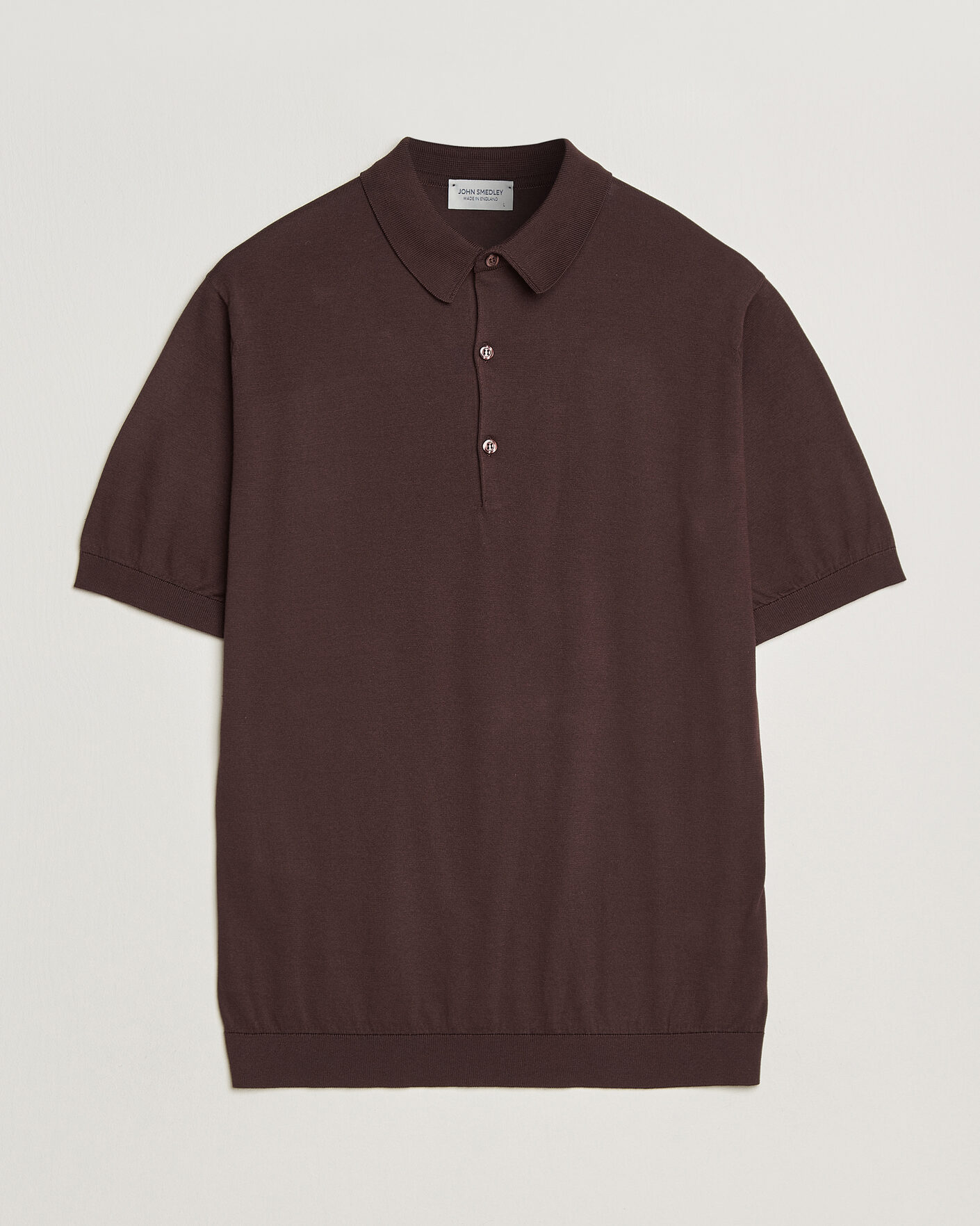 Heren | Polo's | John Smedley | Adrian Slim Fit Sea Island Cotton Polo Raisin Brown