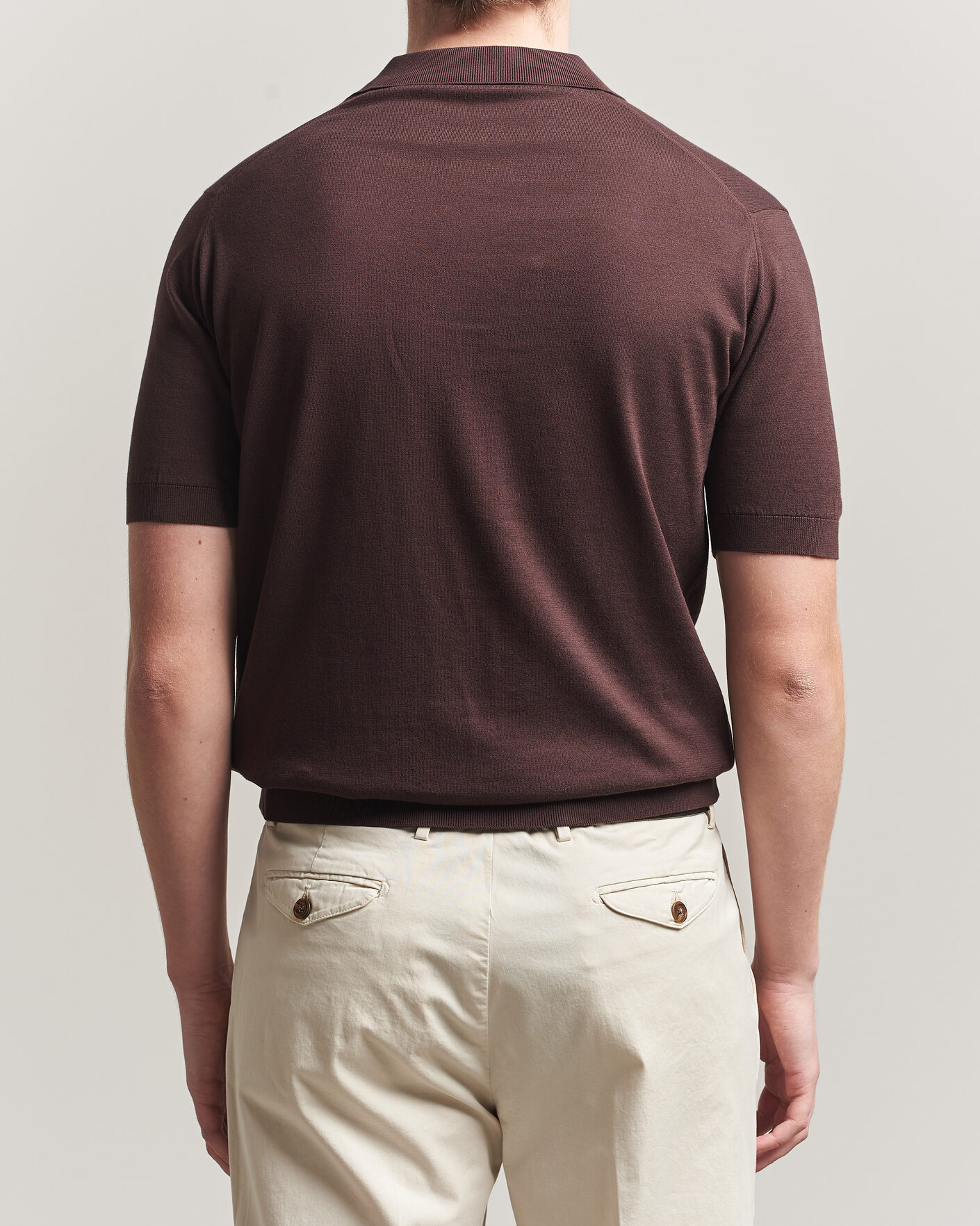 Heren | Polo's | John Smedley | Adrian Slim Fit Sea Island Cotton Polo Raisin Brown