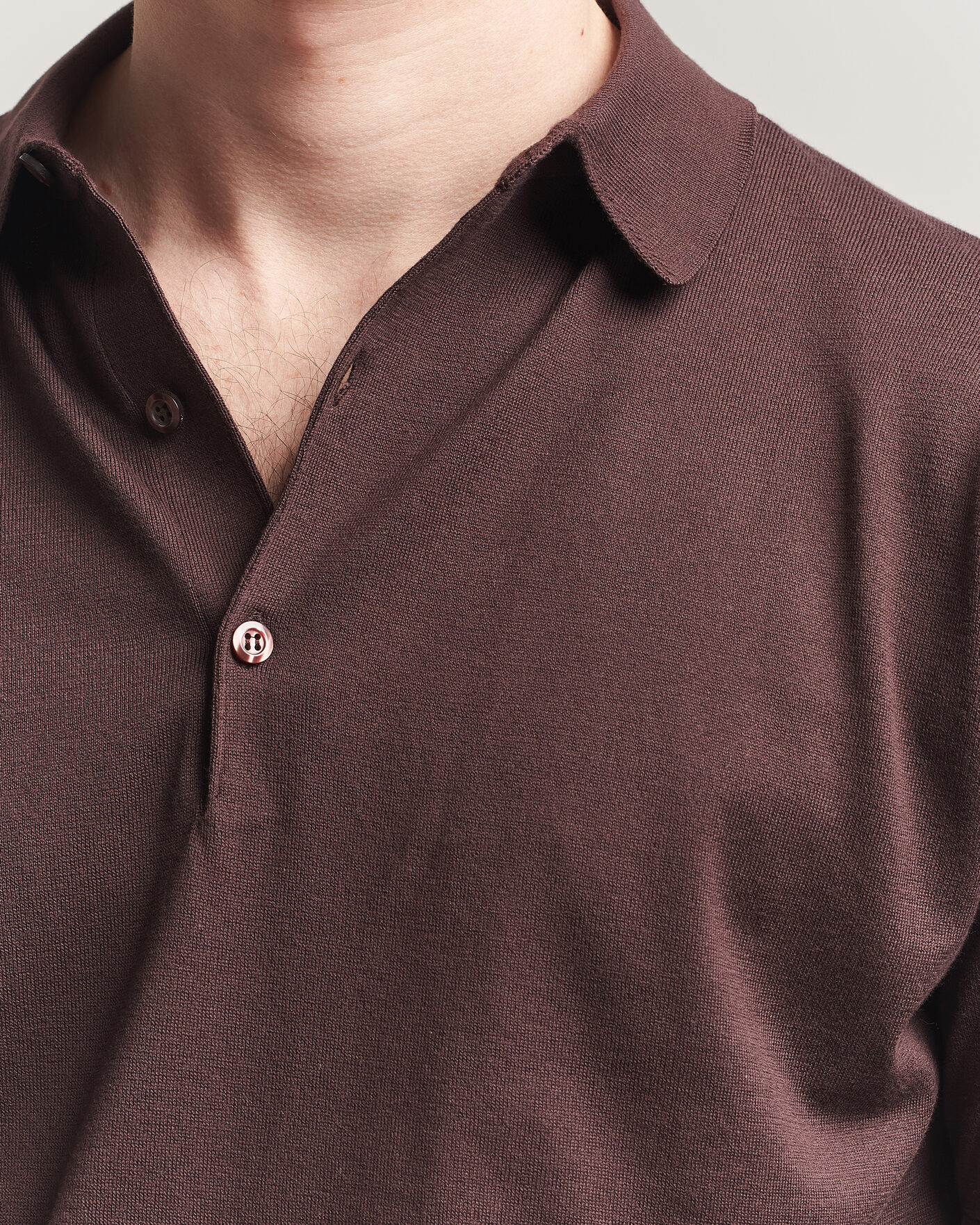 Heren | Polo's | John Smedley | Adrian Slim Fit Sea Island Cotton Polo Raisin Brown