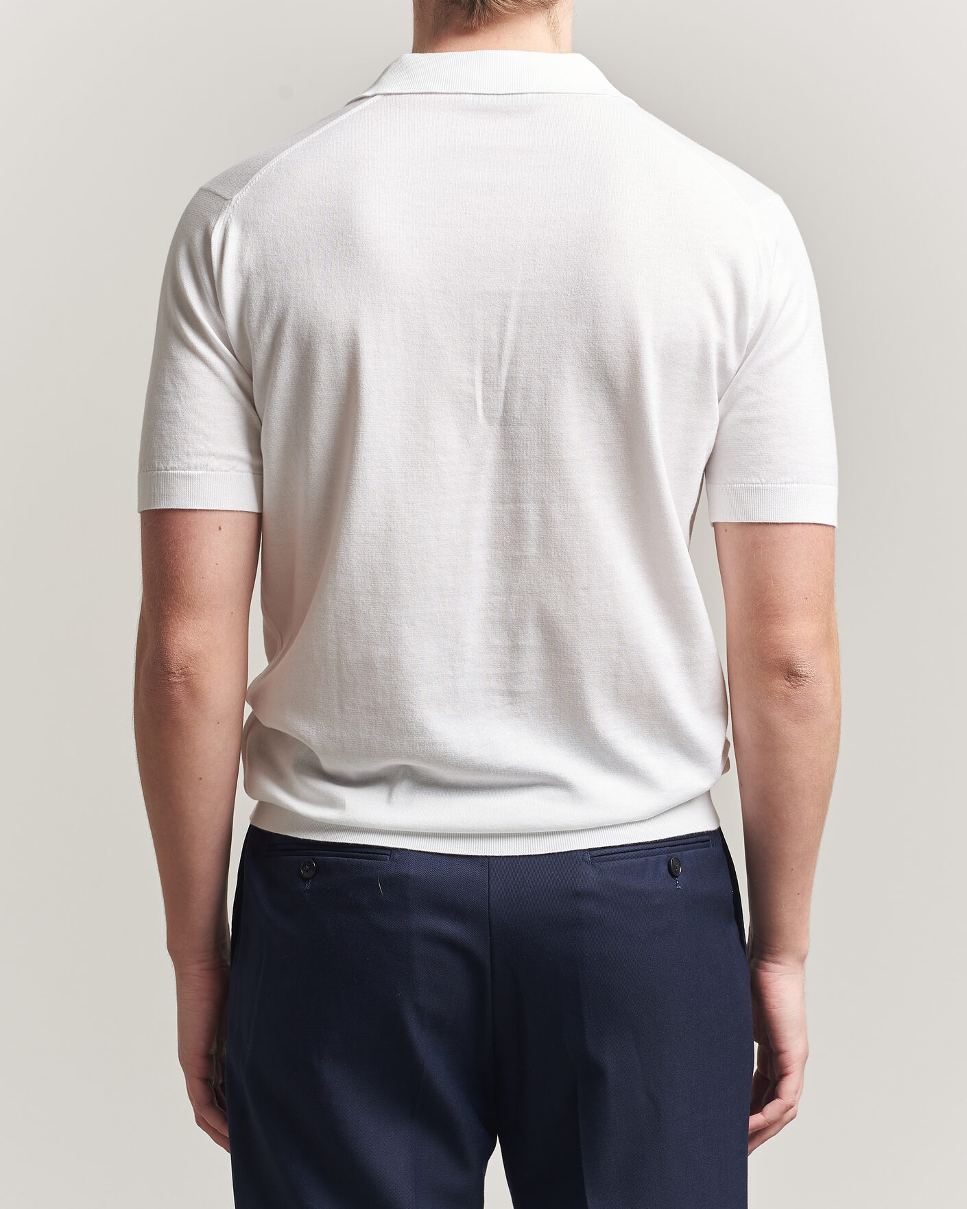 Heren | Polo's | John Smedley | Adrian Slim Fit Sea Island Cotton Polo White