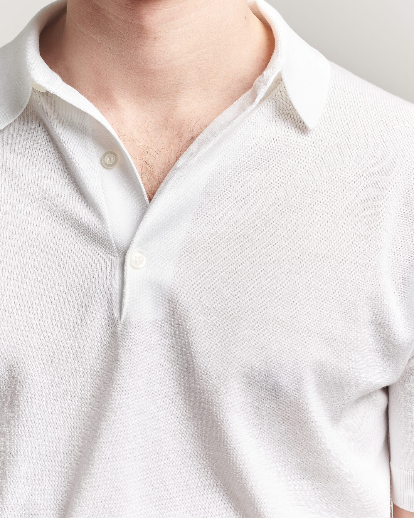 Heren | Polo's | John Smedley | Adrian Slim Fit Sea Island Cotton Polo White
