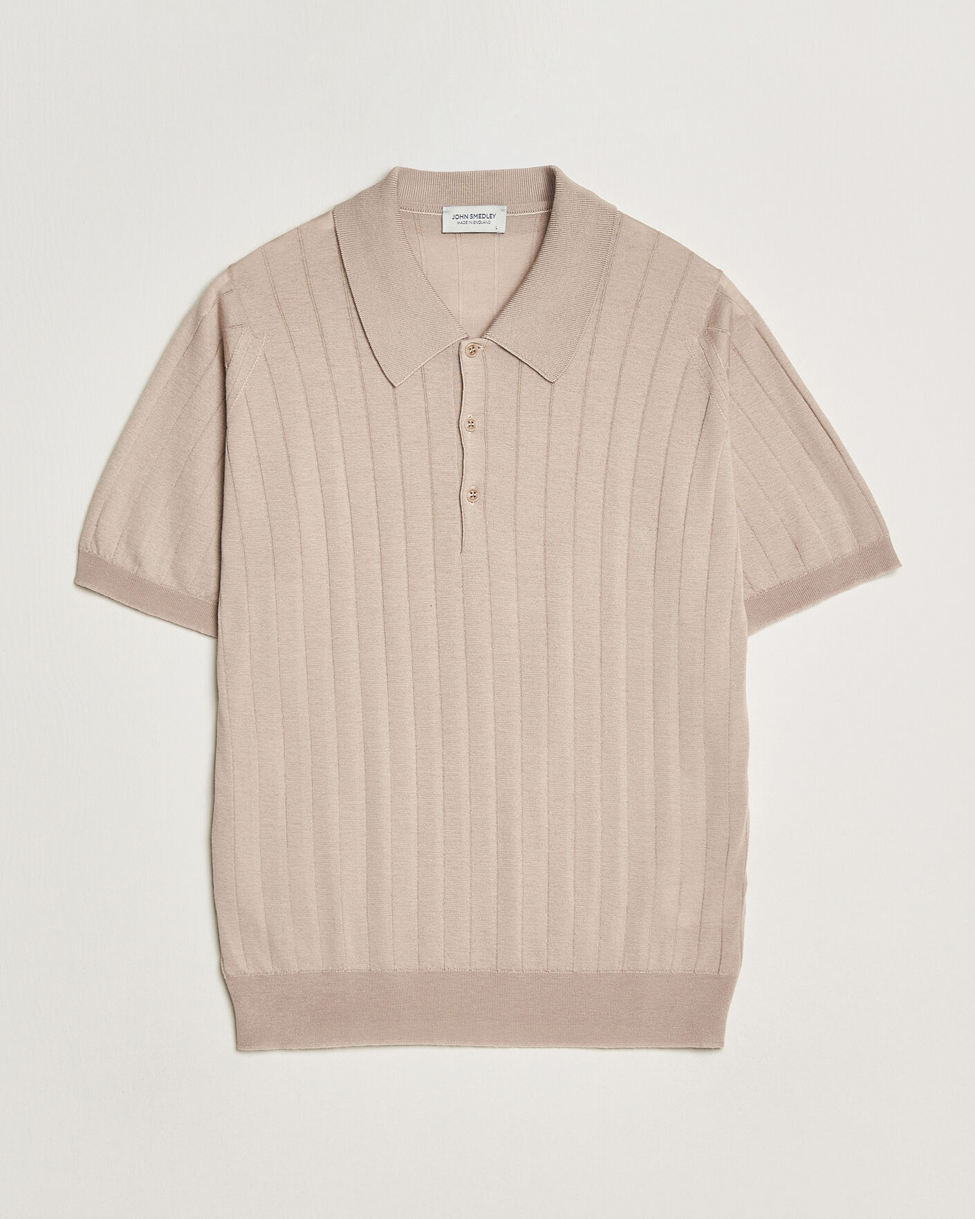 Heren | Polo's | John Smedley | Williams Merino/Cotton Knitted Polo Oat