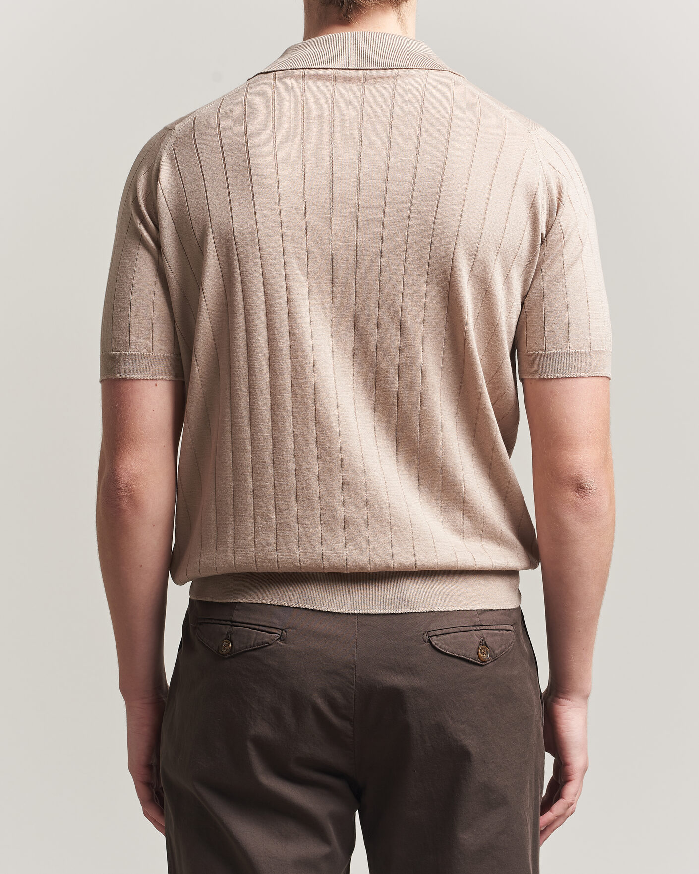 Heren | Polo's | John Smedley | Williams Merino/Cotton Knitted Polo Oat