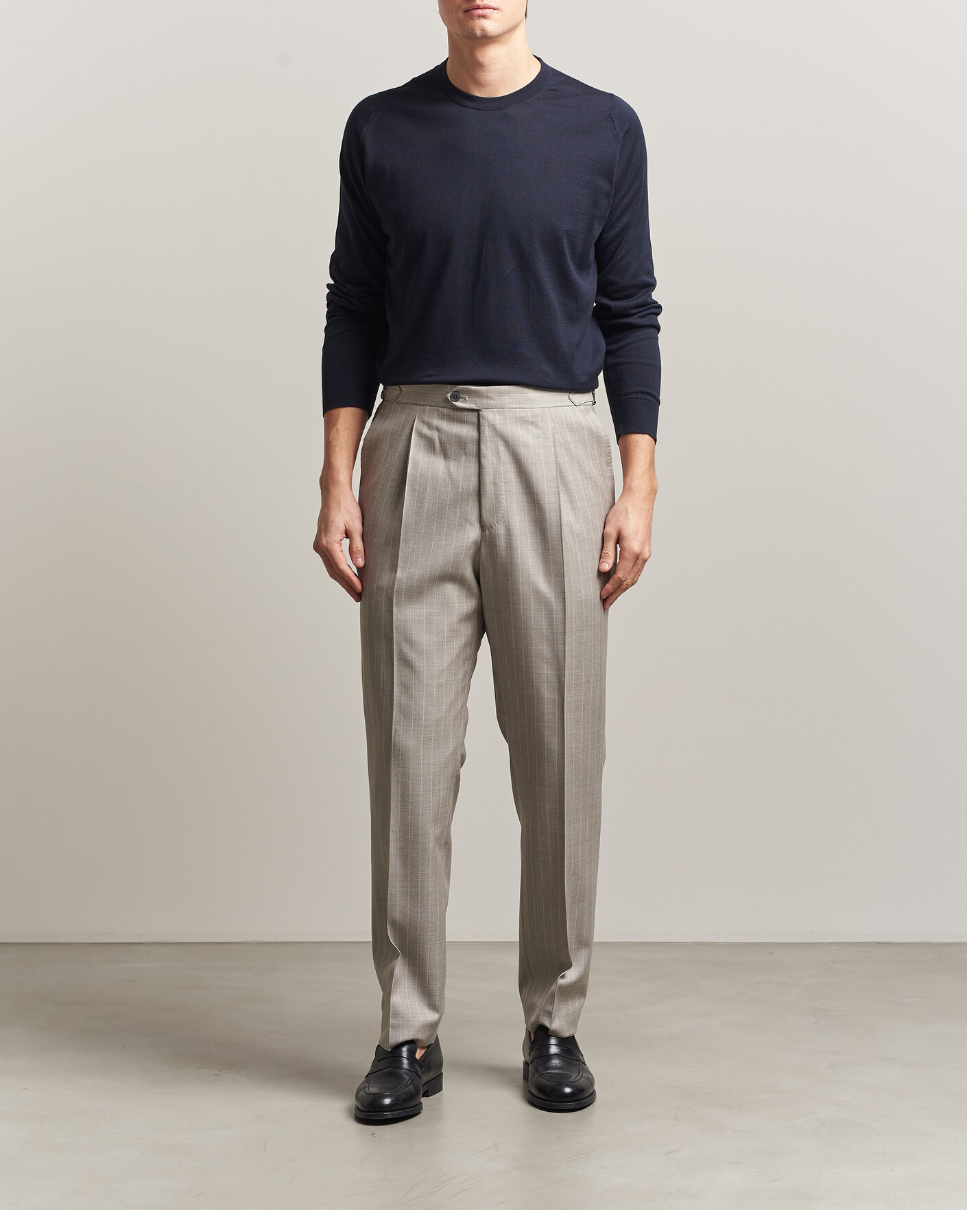 Heren | Truien | John Smedley | Rowland Sea Island Crew Neck Pullover Navy