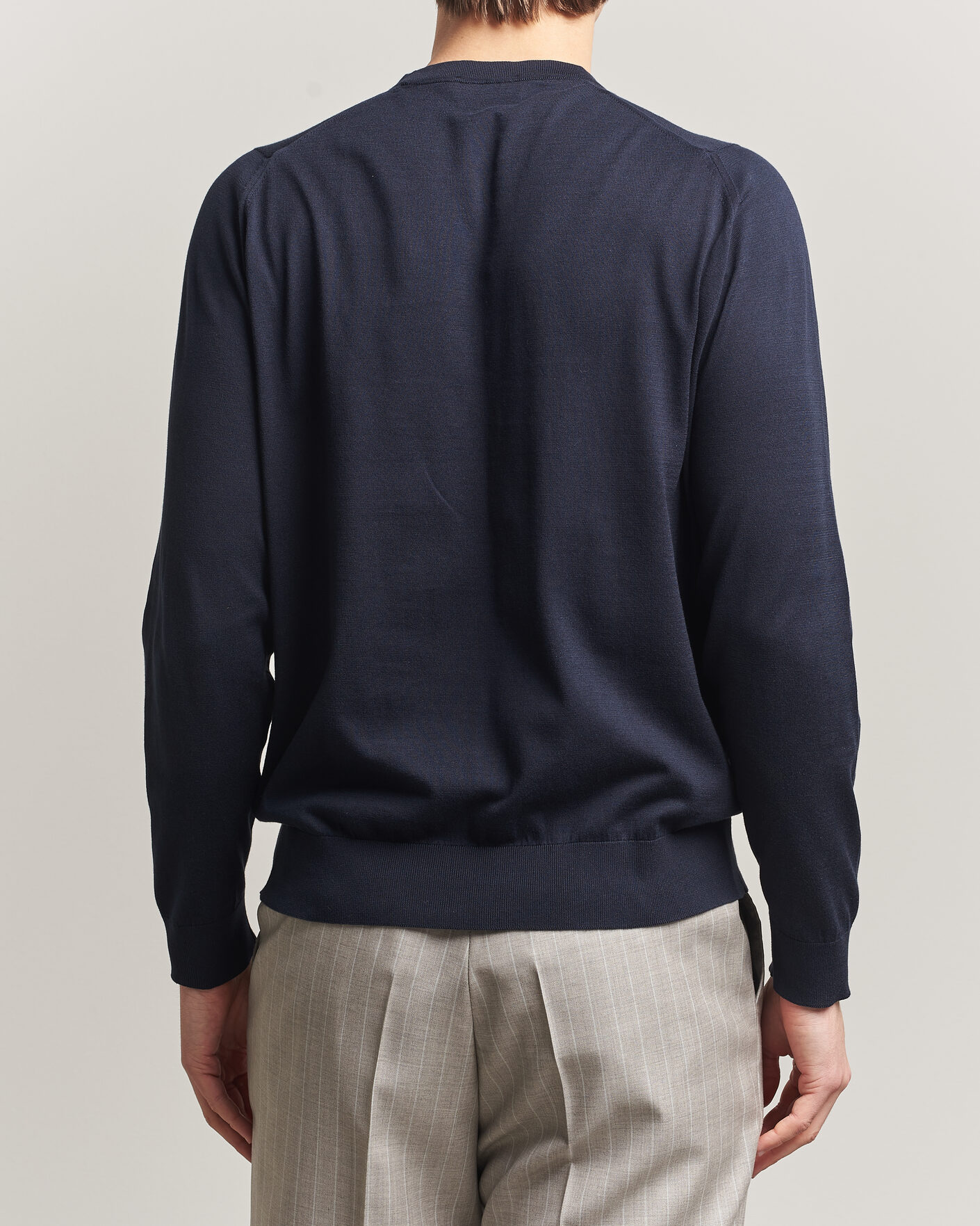 Heren | Truien | John Smedley | Rowland Sea Island Crew Neck Pullover Navy