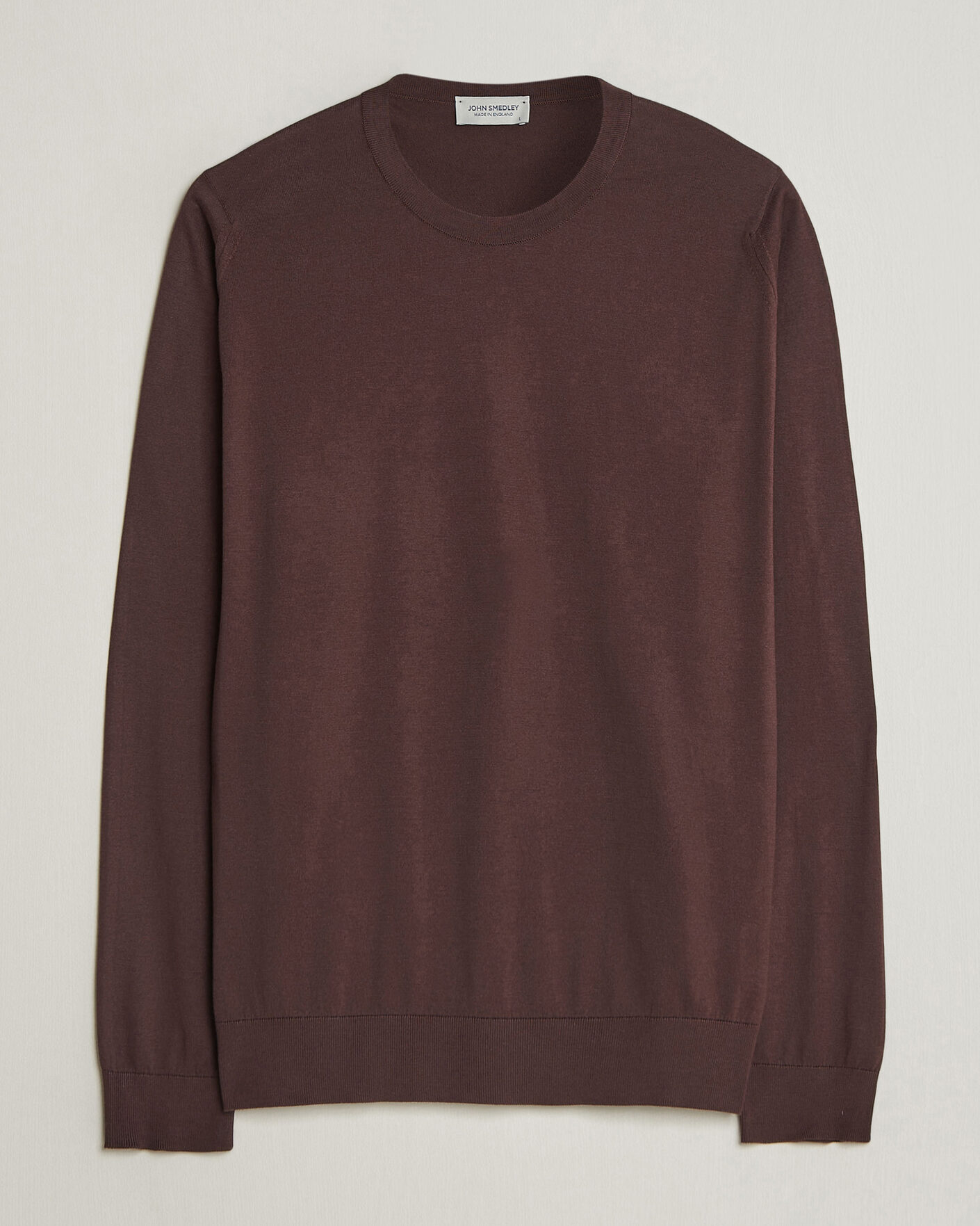 Heren | Truien | John Smedley | Rowland Sea Island Crew Neck Pullover Raisin Brown