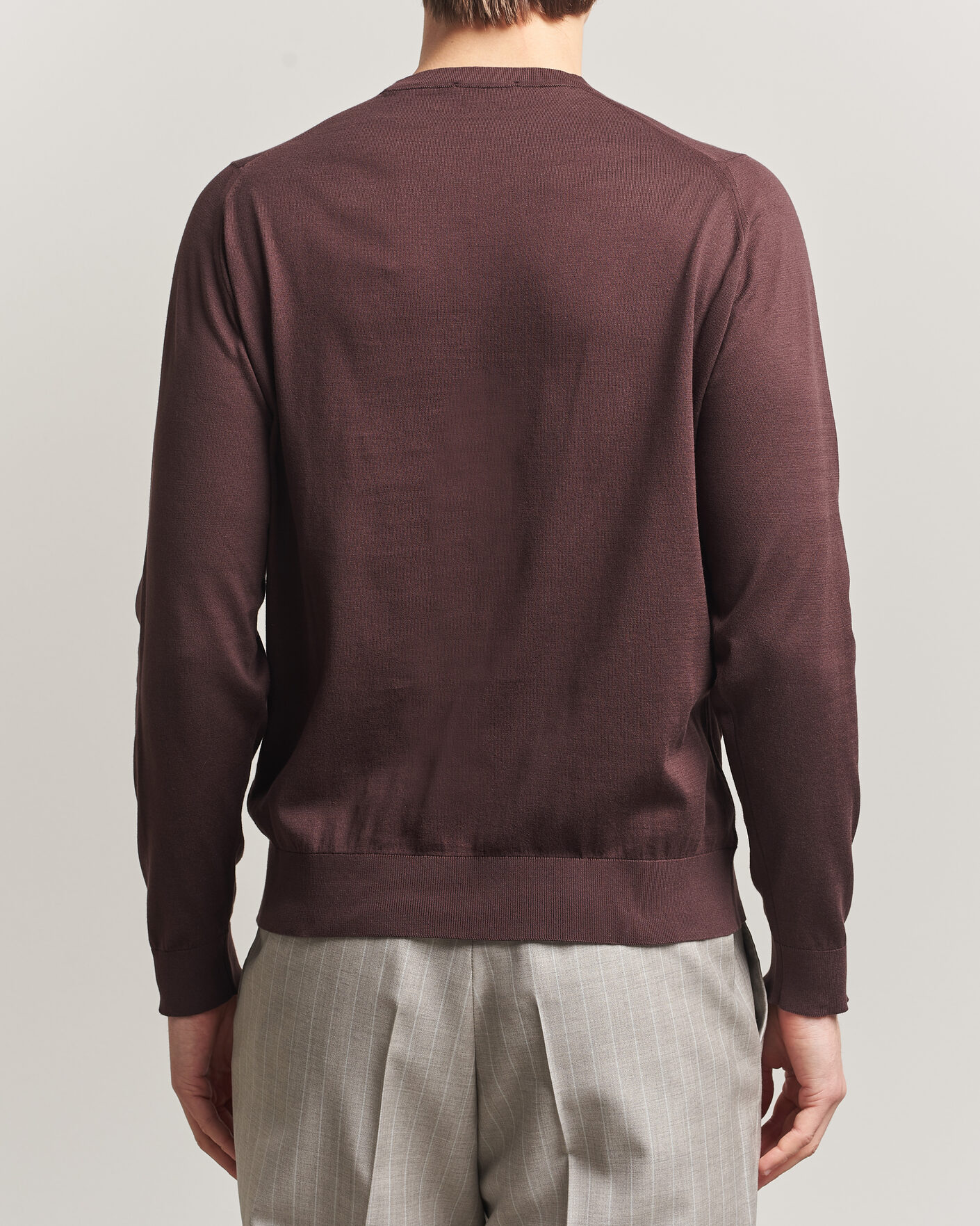 Heren | Truien | John Smedley | Rowland Sea Island Crew Neck Pullover Raisin Brown