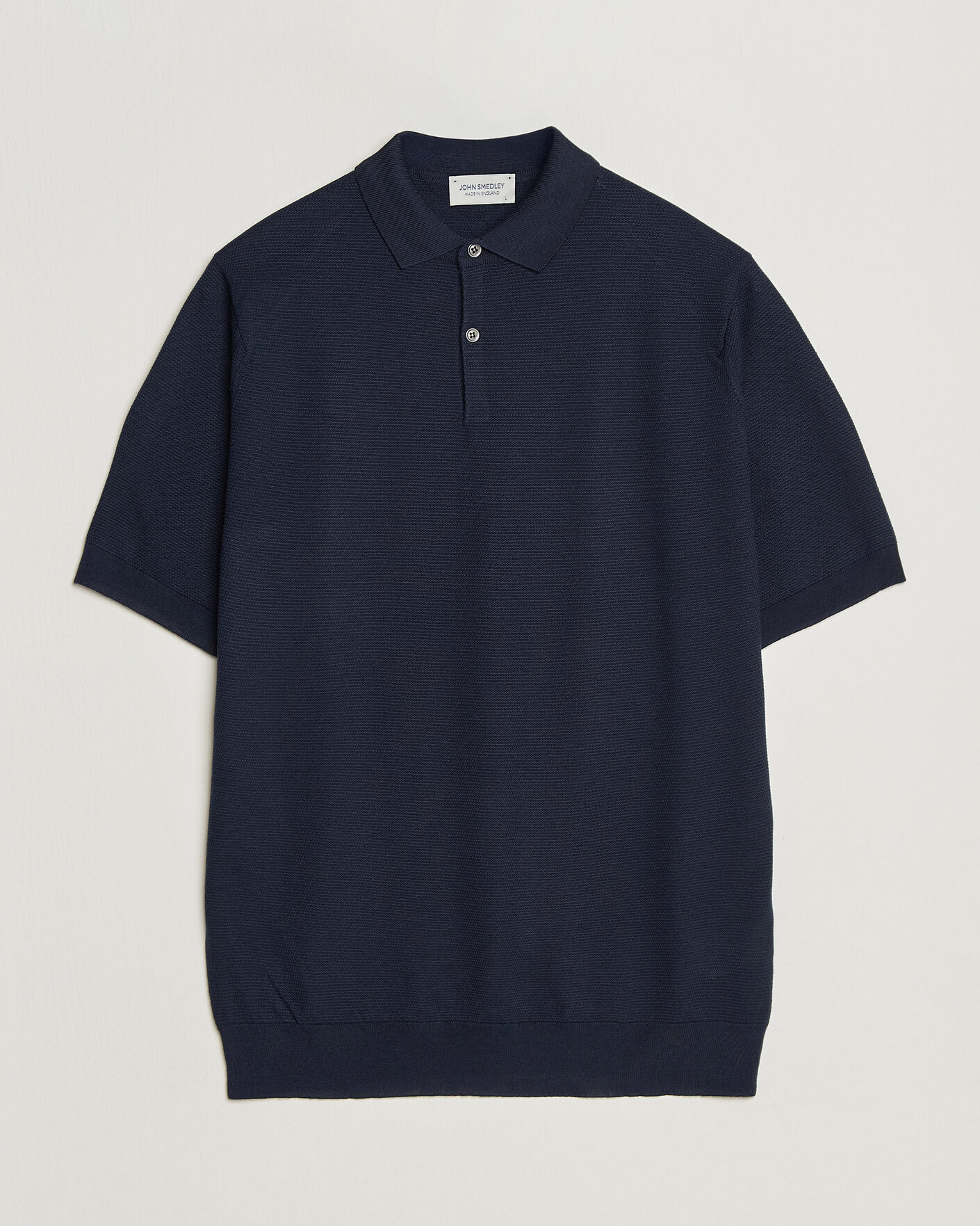Heren | Polo's | John Smedley | 14 Singular Knitted Textured Polo Midnight