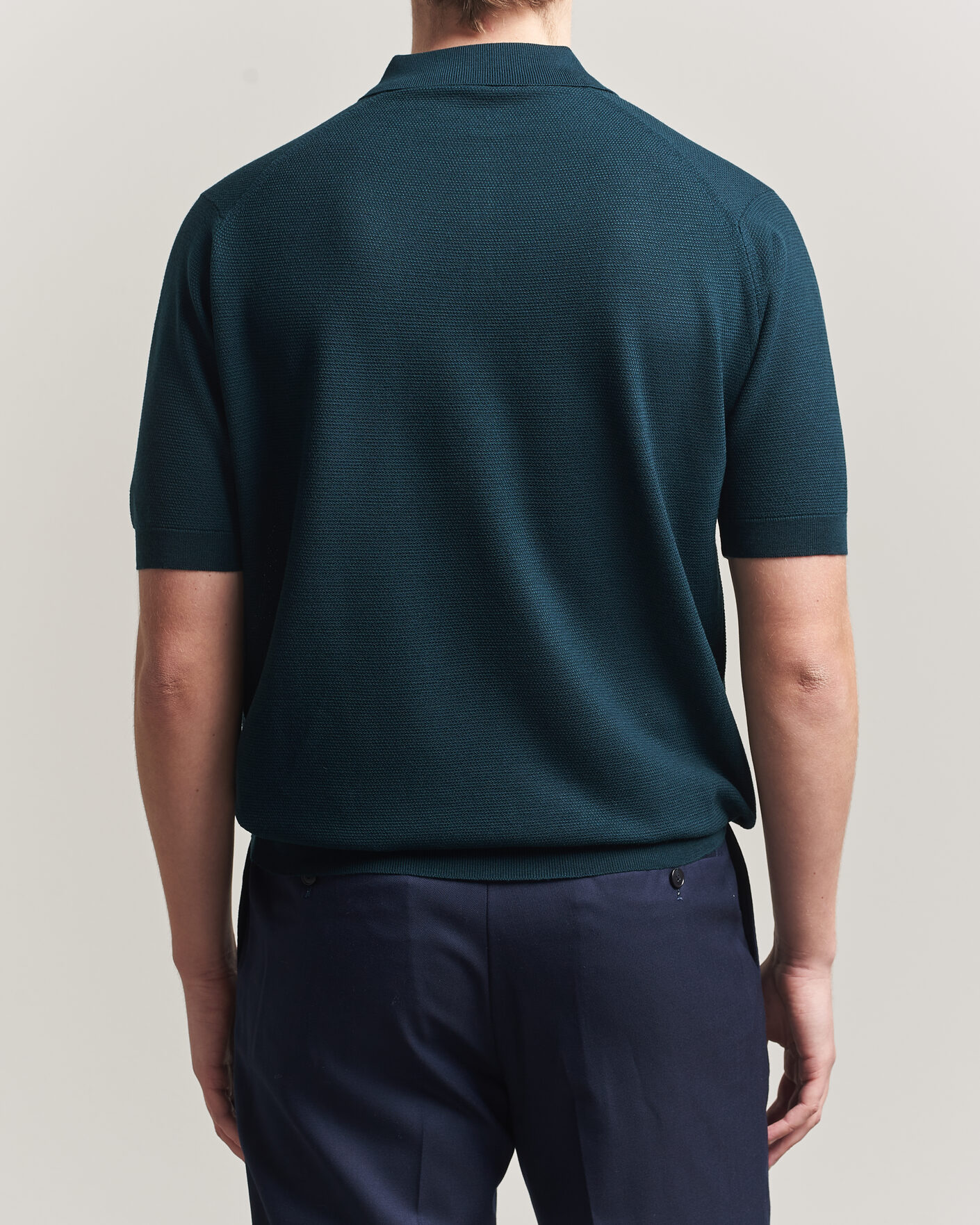 Heren | Polo's | John Smedley | 14 Singular Knitted Textured Polo Richardson Green