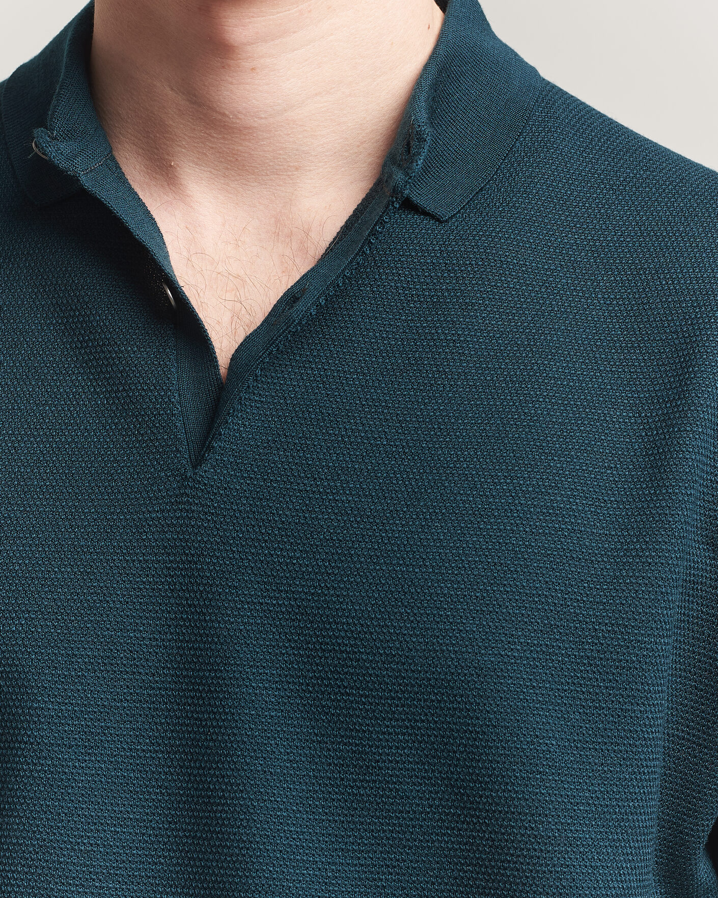Heren | Polo's | John Smedley | 14 Singular Knitted Textured Polo Richardson Green