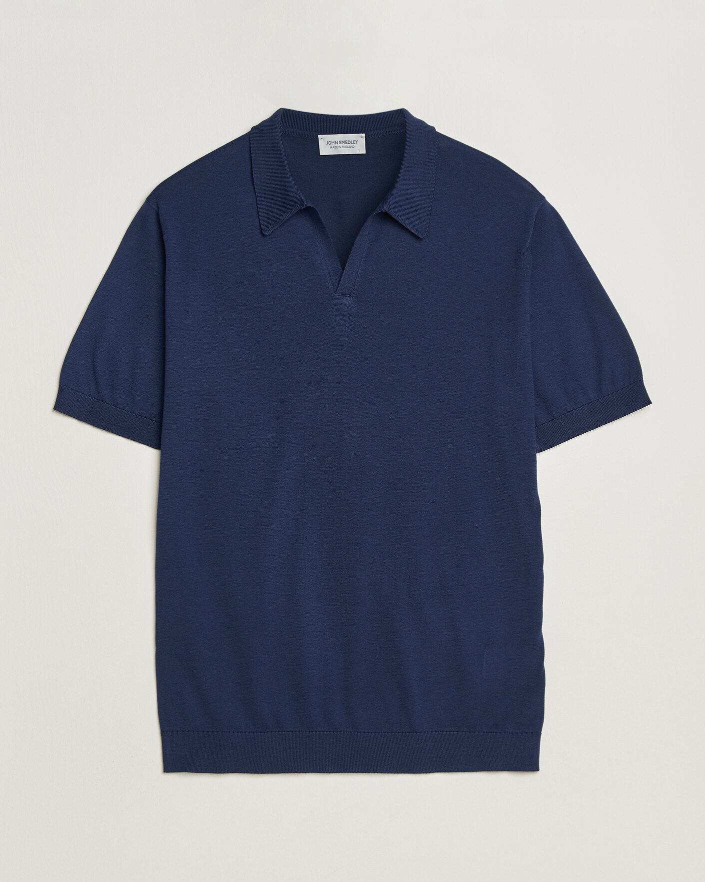 Heren | Polo's | John Smedley | Noah Open Collar Sea Island Polo French Navy