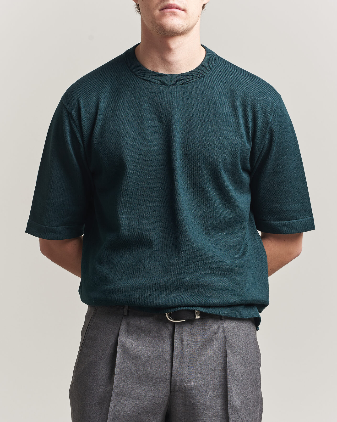 Heren | T-shirts | John Smedley | Tindall Sea Island Cotton T-Shirt Rainforest