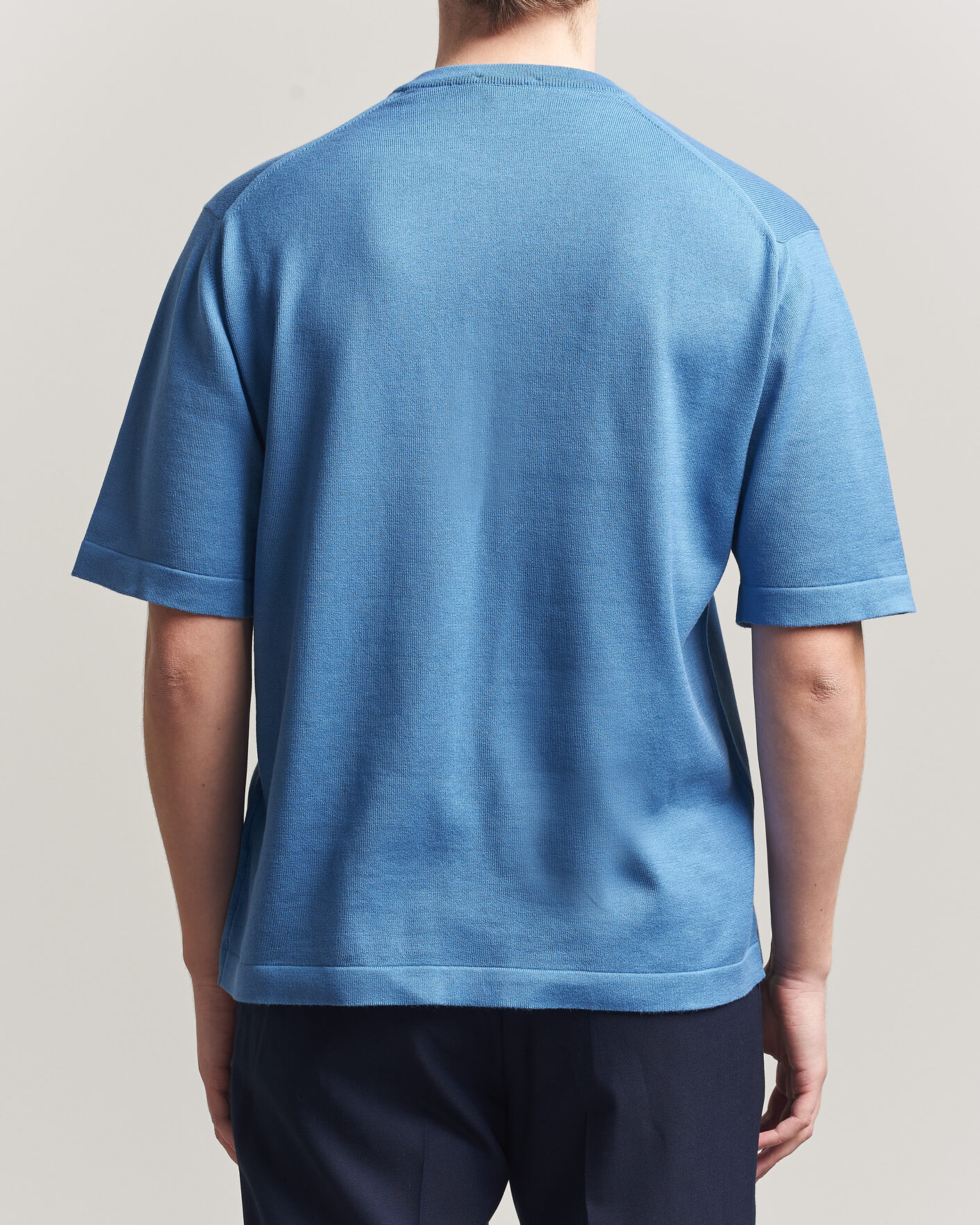 Heren | T-shirts | John Smedley | Tindall Sea Island Cotton T-Shirt Skye Blue