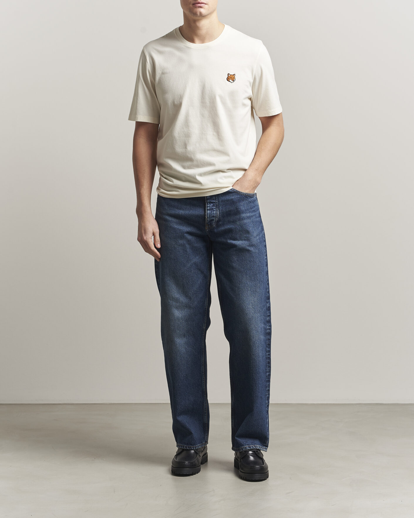 Heren | T-shirts | Maison Kitsuné | Fox Head T-Shirt Noble Beige