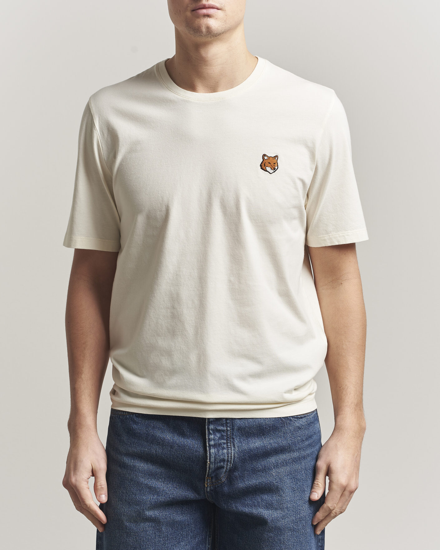 Heren | T-shirts | Maison Kitsuné | Fox Head T-Shirt Noble Beige