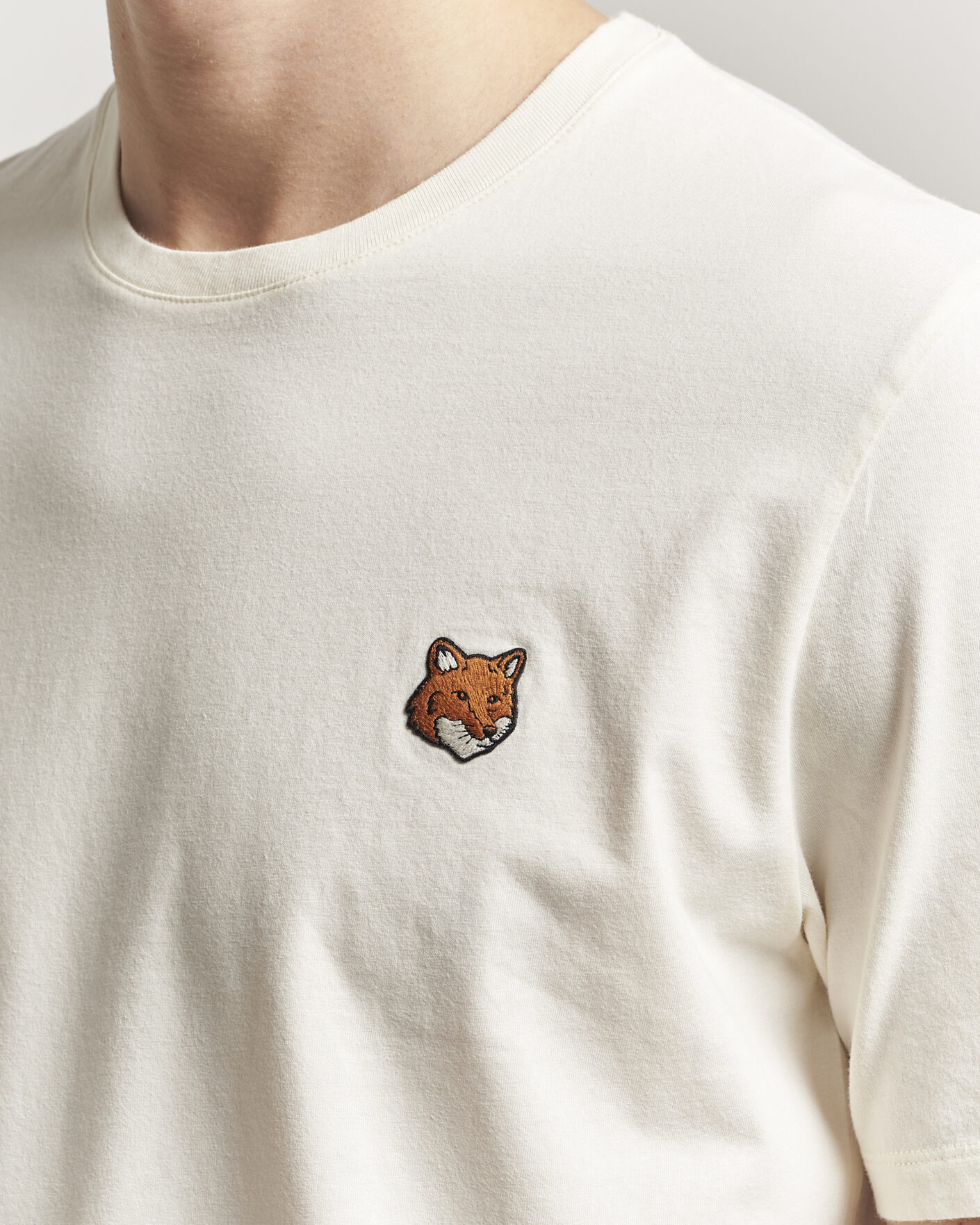 Heren | T-shirts | Maison Kitsuné | Fox Head T-Shirt Noble Beige