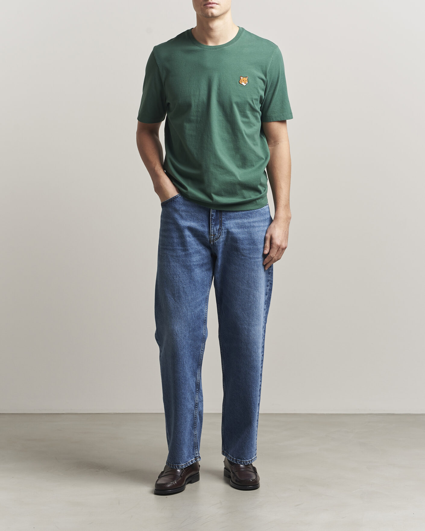 Heren | T-shirts | Maison Kitsuné | Fox Head T-Shirt Bottle Green
