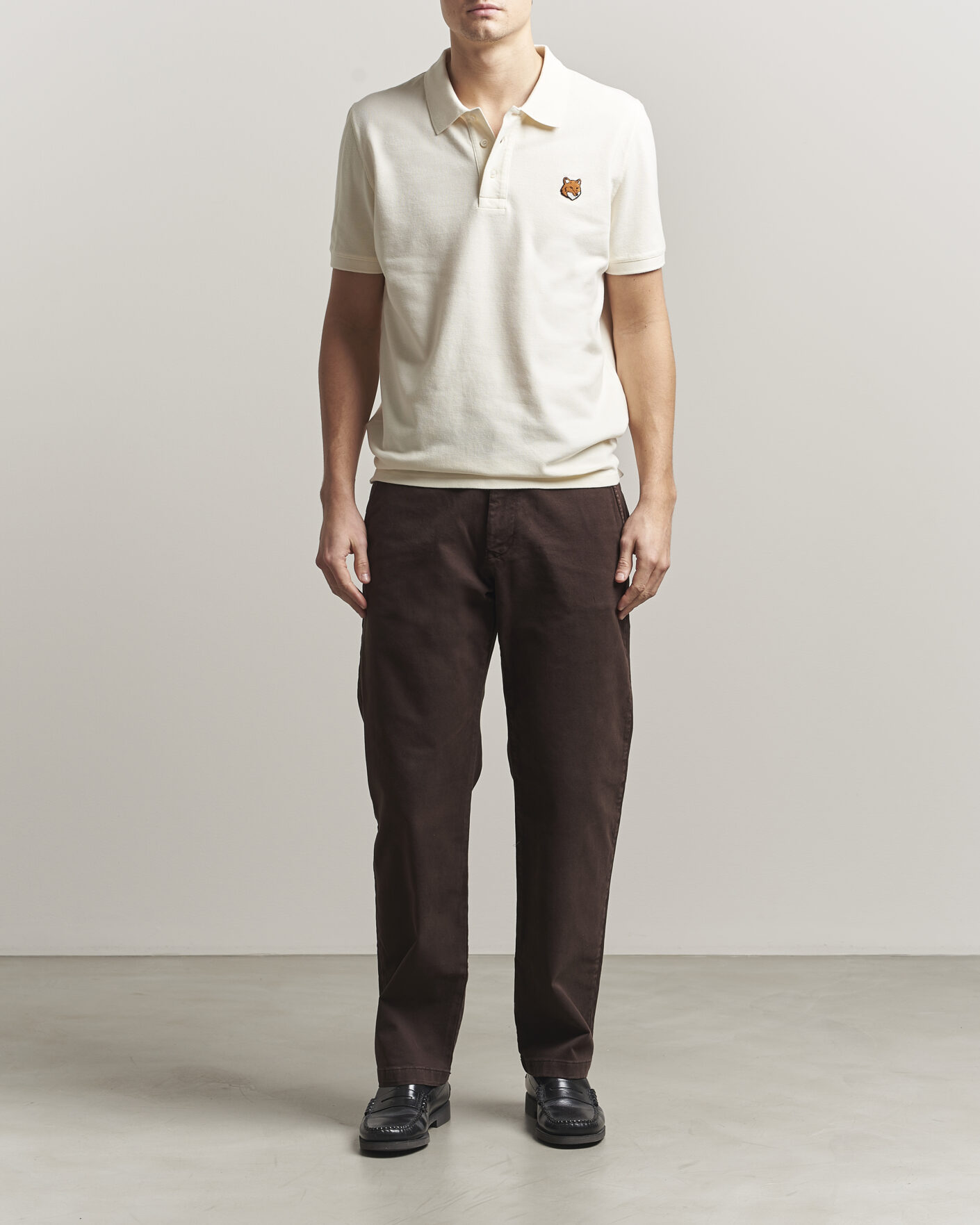 Heren | Polo's | Maison Kitsuné | Fox Head Polo Noble Beige