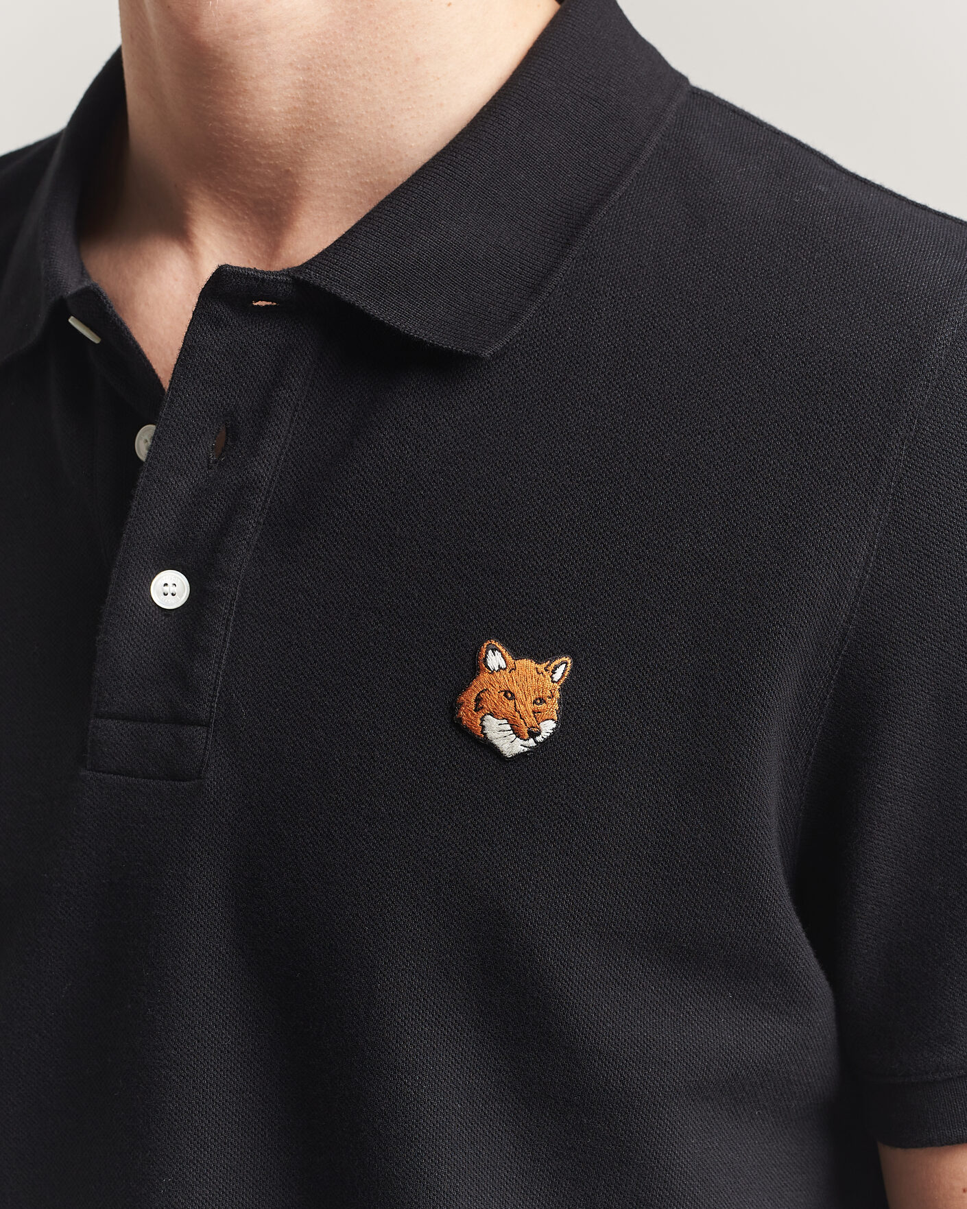 Heren | Polo's | Maison Kitsuné | Fox Head Polo Black