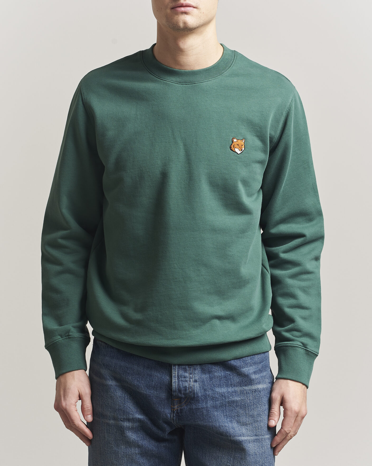 Heren | Truien | Maison Kitsuné | Fox Head Sweatshirt Bottle Green
