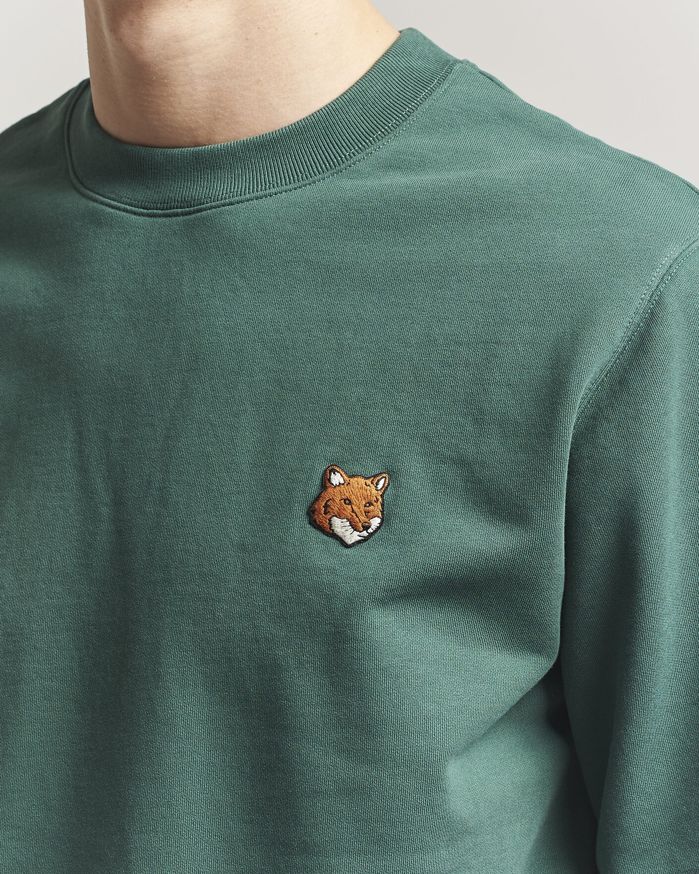 Heren | Truien | Maison Kitsuné | Fox Head Sweatshirt Bottle Green