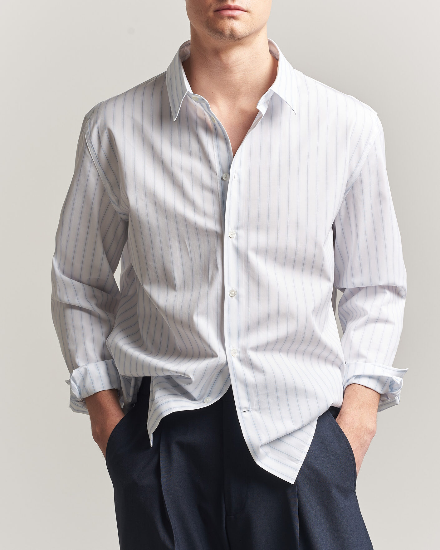Heren | Overhemden | Maison Kitsuné | Casual Striped Shirt Blue/White