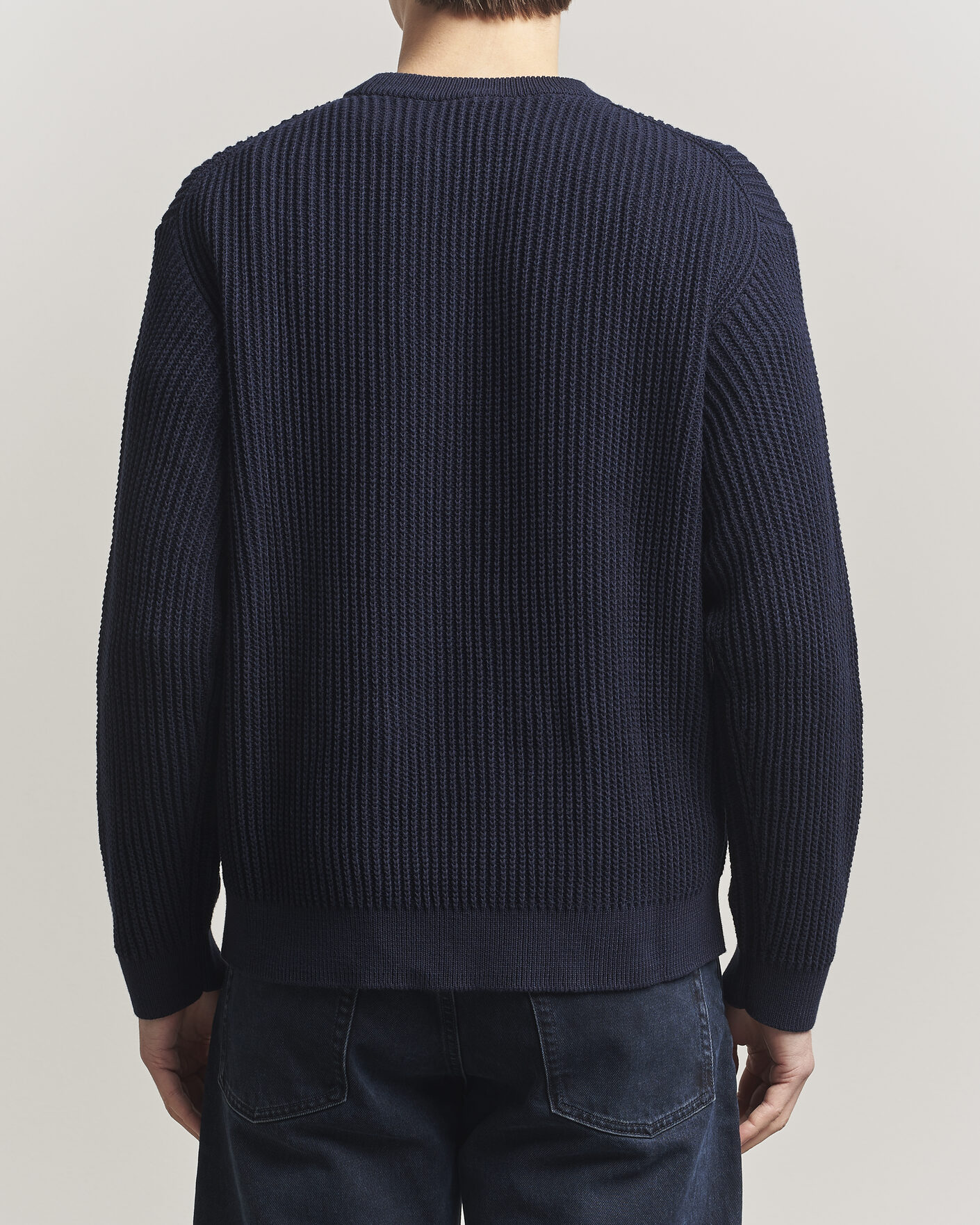 Heren | Truien | Maison Kitsuné | Tonal Fox Head Rib Knitted Sweater Navy
