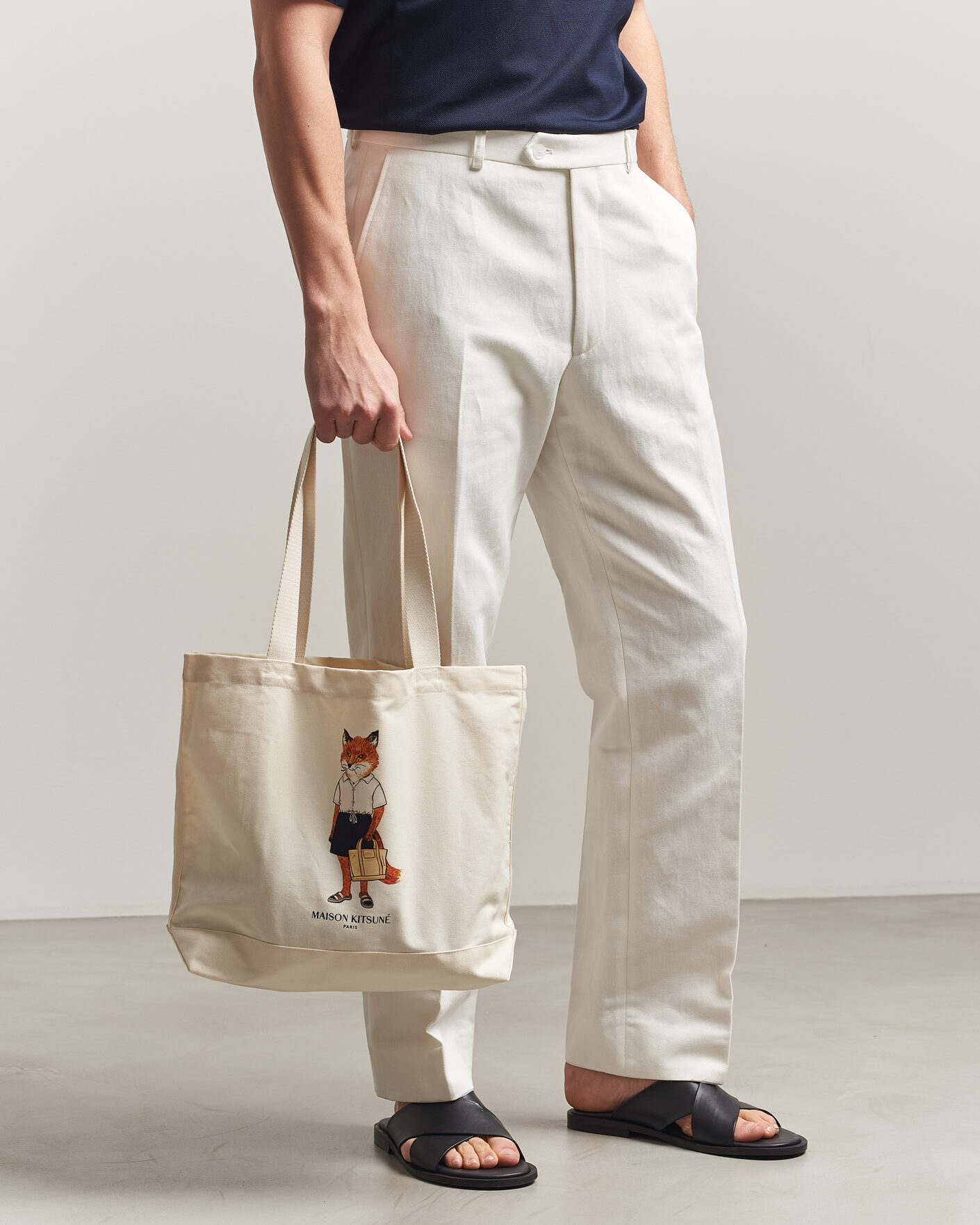 Heren | Tassen | Maison Kitsuné | Dressed Fox Totebag Ecru