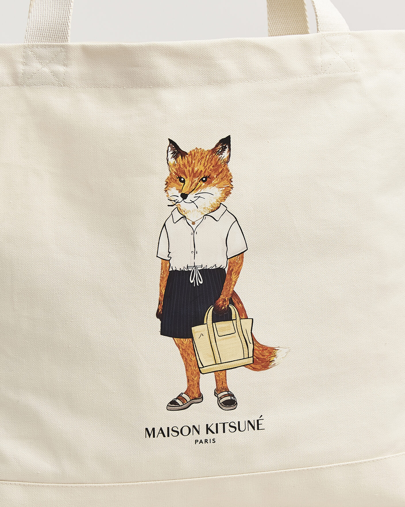 Heren | Tassen | Maison Kitsuné | Dressed Fox Totebag Ecru