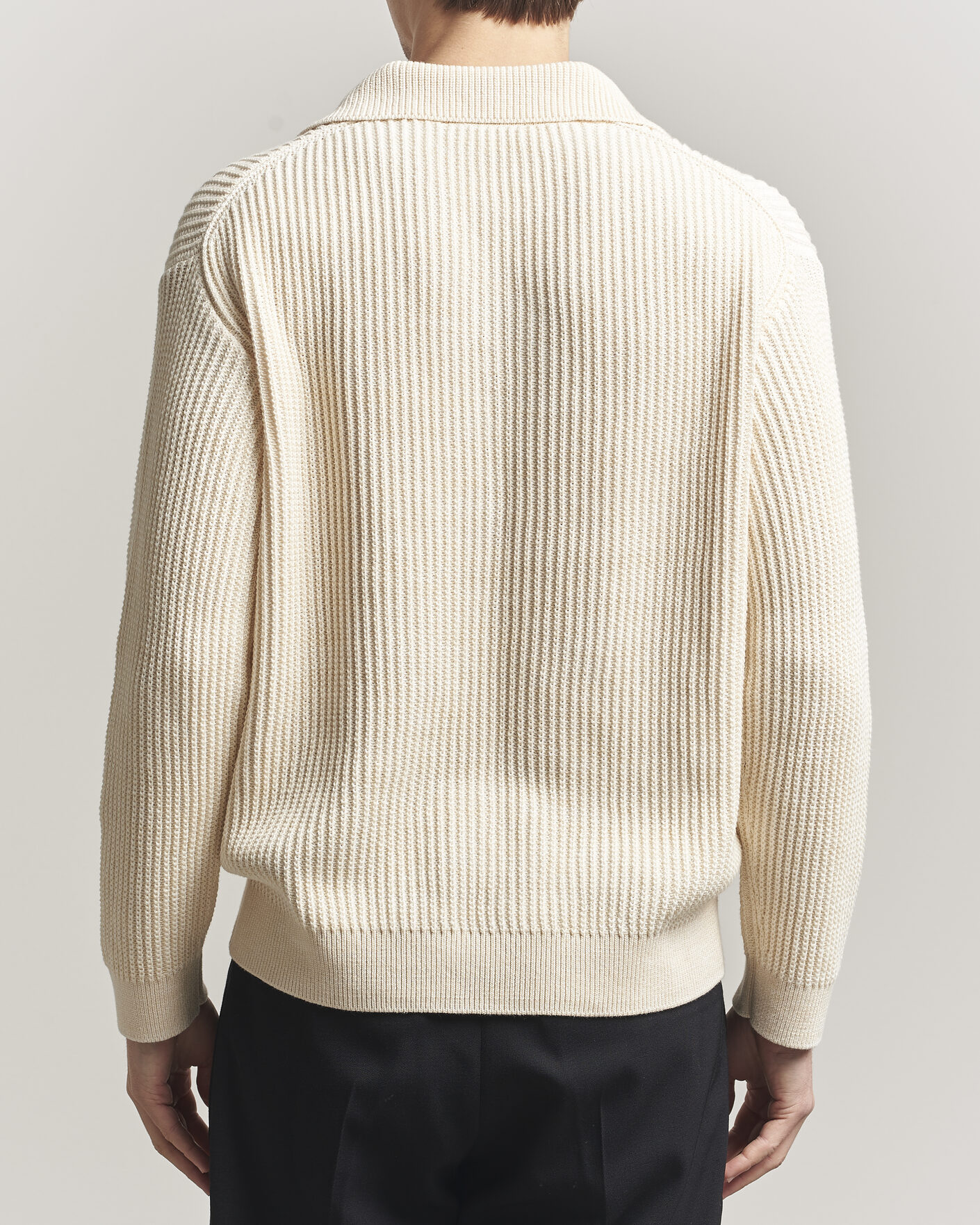Heren | Polo's | Maison Kitsuné | Tonal Fox Head Rib Knitted Polo Sandshell