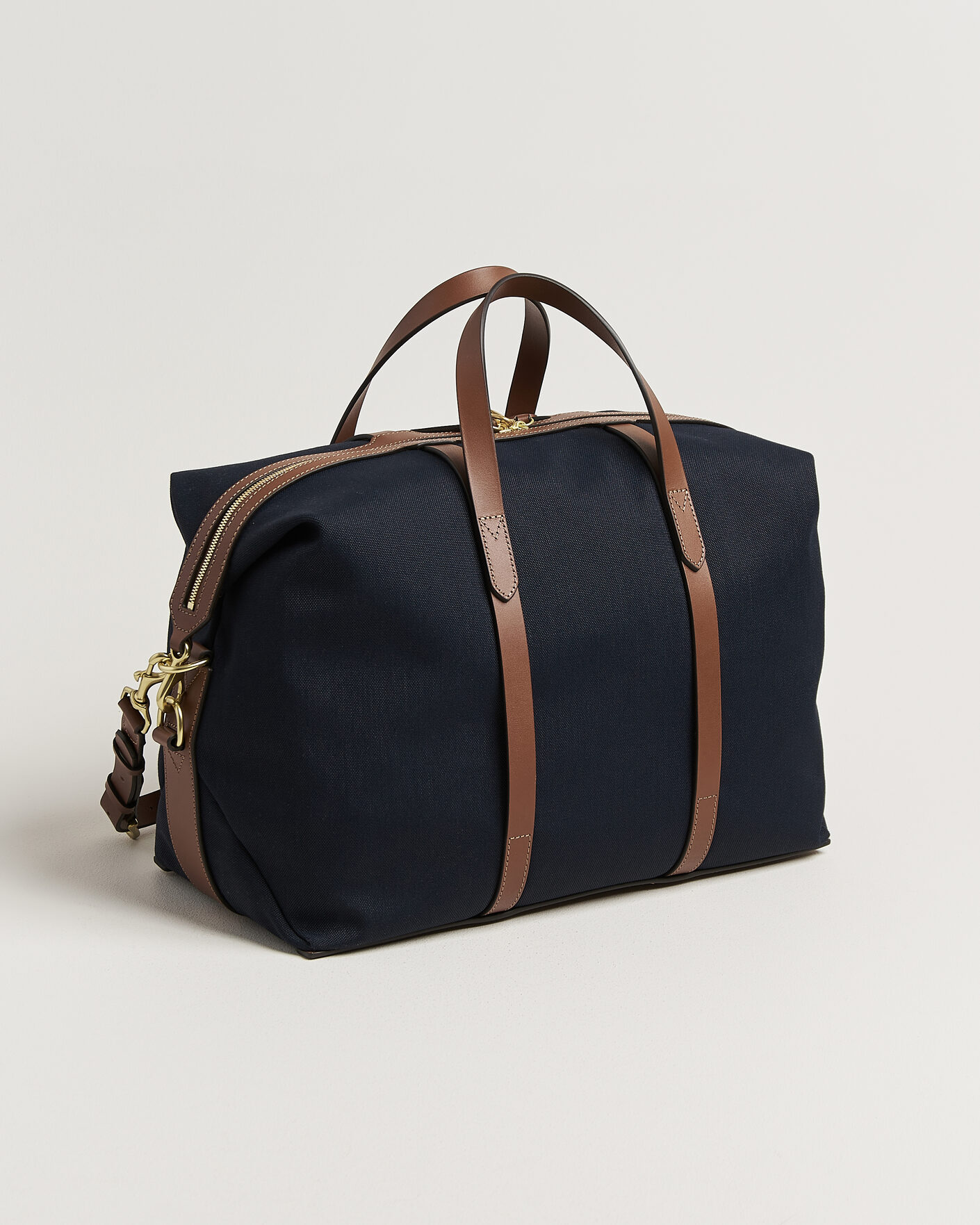 Heren | Tassen | Mismo | M/S Avail 48h Nylon Weekendbag Deep Sea Blue/Cuoio