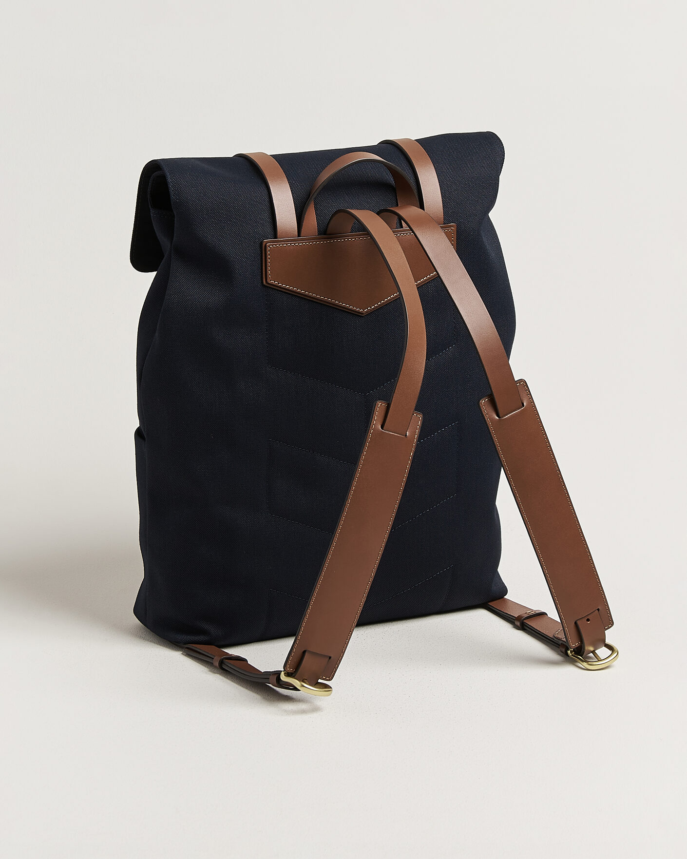 Heren | Tassen | Mismo | M/S Nylon Backpack Deep Sea Blue/Cuoio