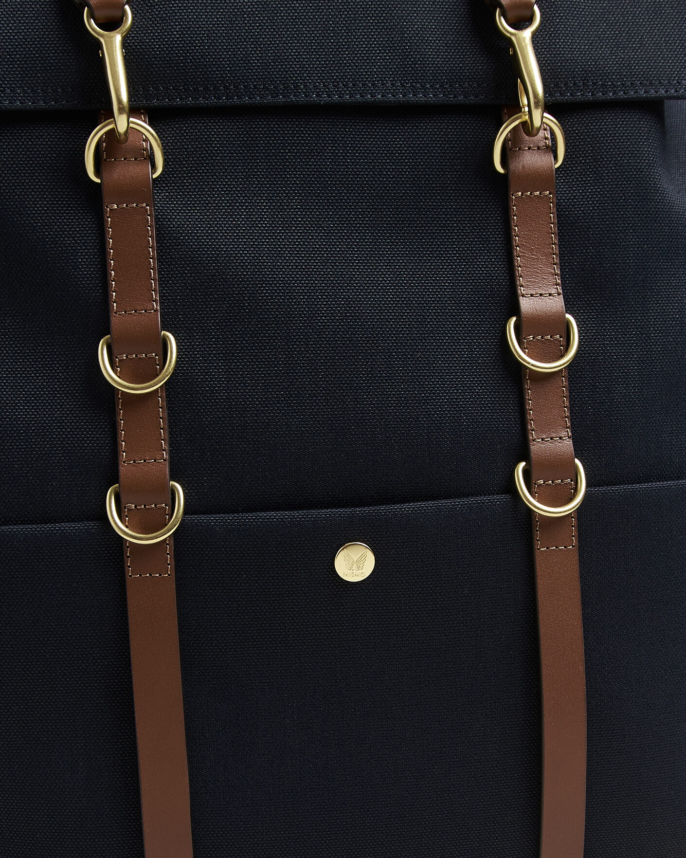 Heren | Tassen | Mismo | M/S Nylon Backpack Deep Sea Blue/Cuoio