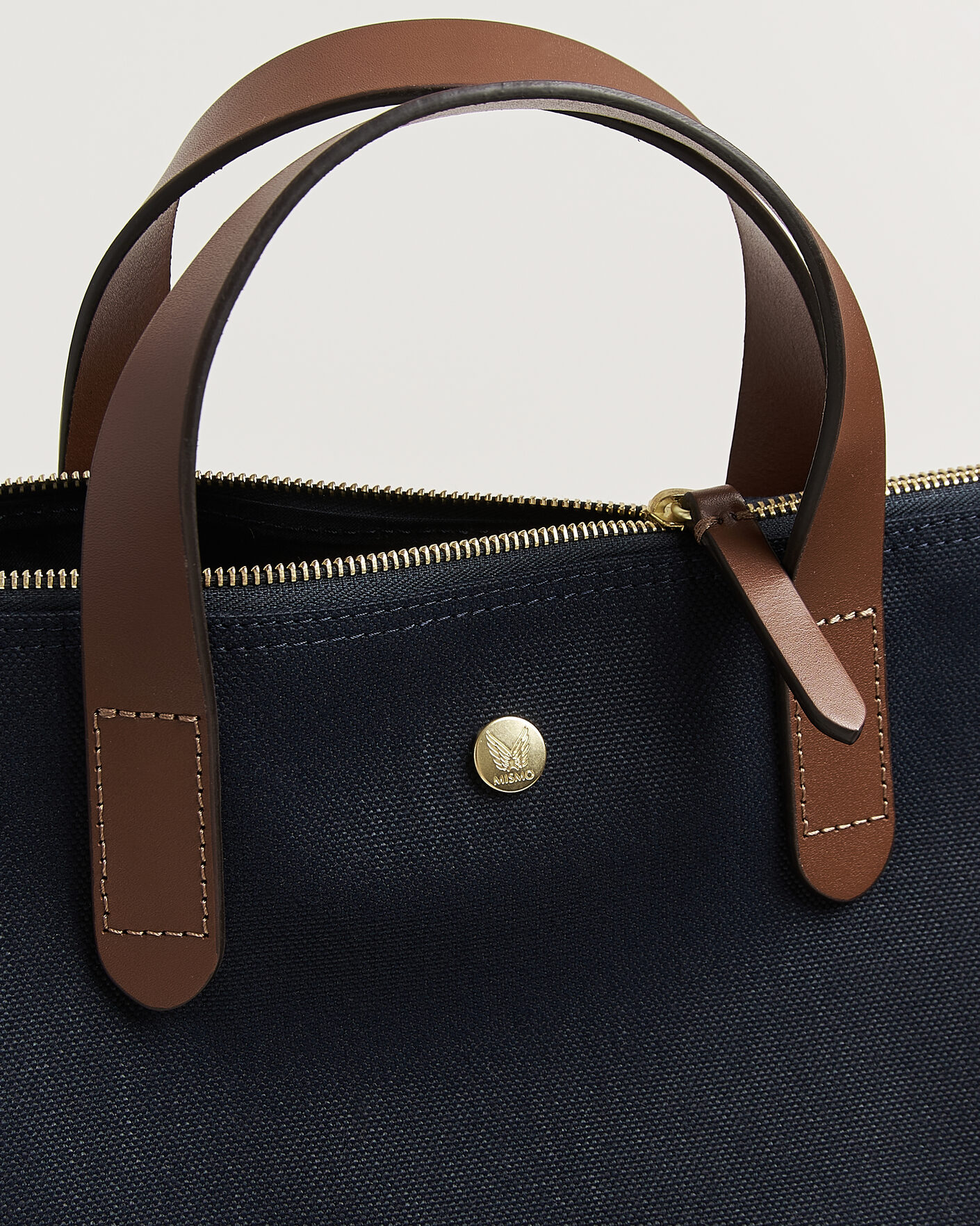 Heren | Tassen | Mismo | M/S Canvas Shopper Deep Sea Blue/Cuoio