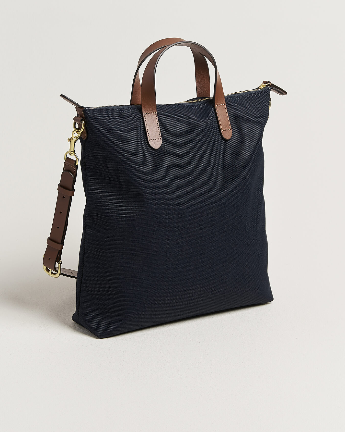 Heren | Tassen | Mismo | M/S Canvas Shopper Deep Sea Blue/Cuoio