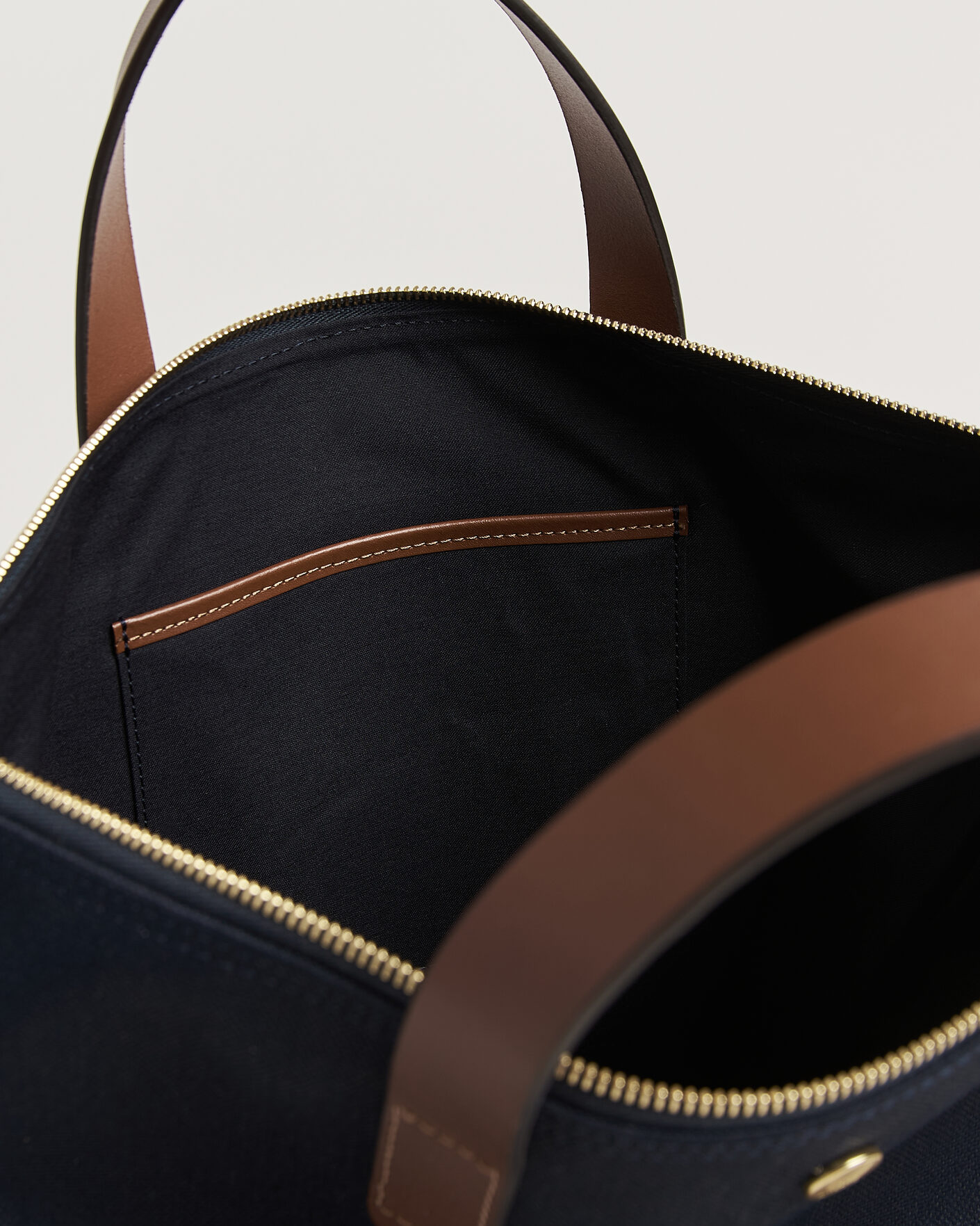 Heren | Tassen | Mismo | M/S Canvas Shopper Deep Sea Blue/Cuoio