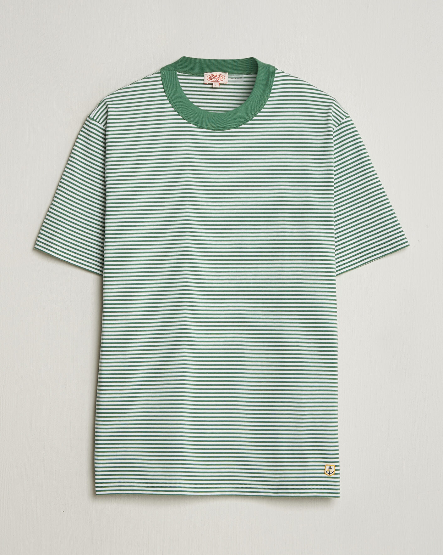 Heren | T-shirts | Armor-lux | Callac Héritage Stripe T-Shirt Ivy/Blanc