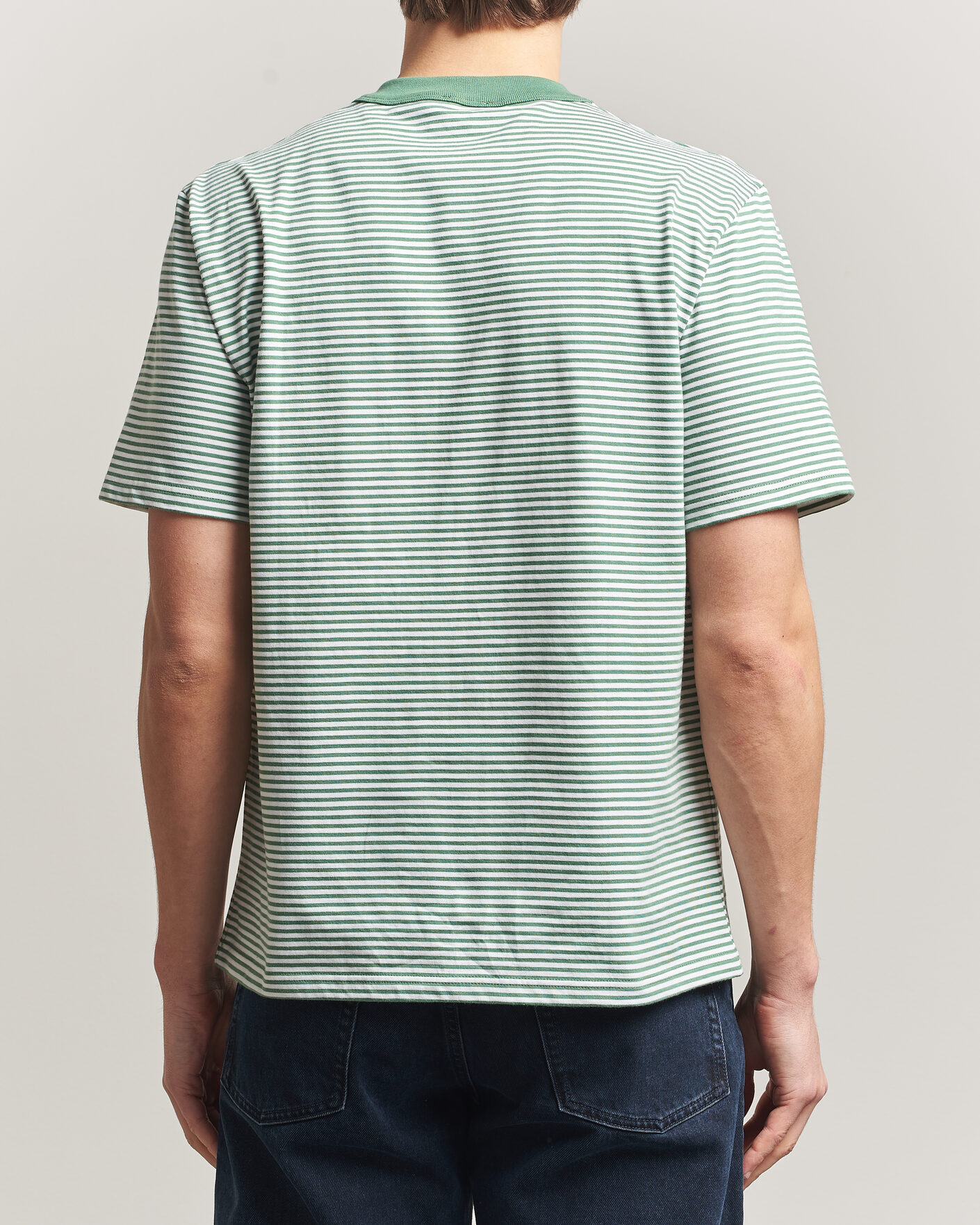 Heren | T-shirts | Armor-lux | Callac Héritage Stripe T-Shirt Ivy/Blanc