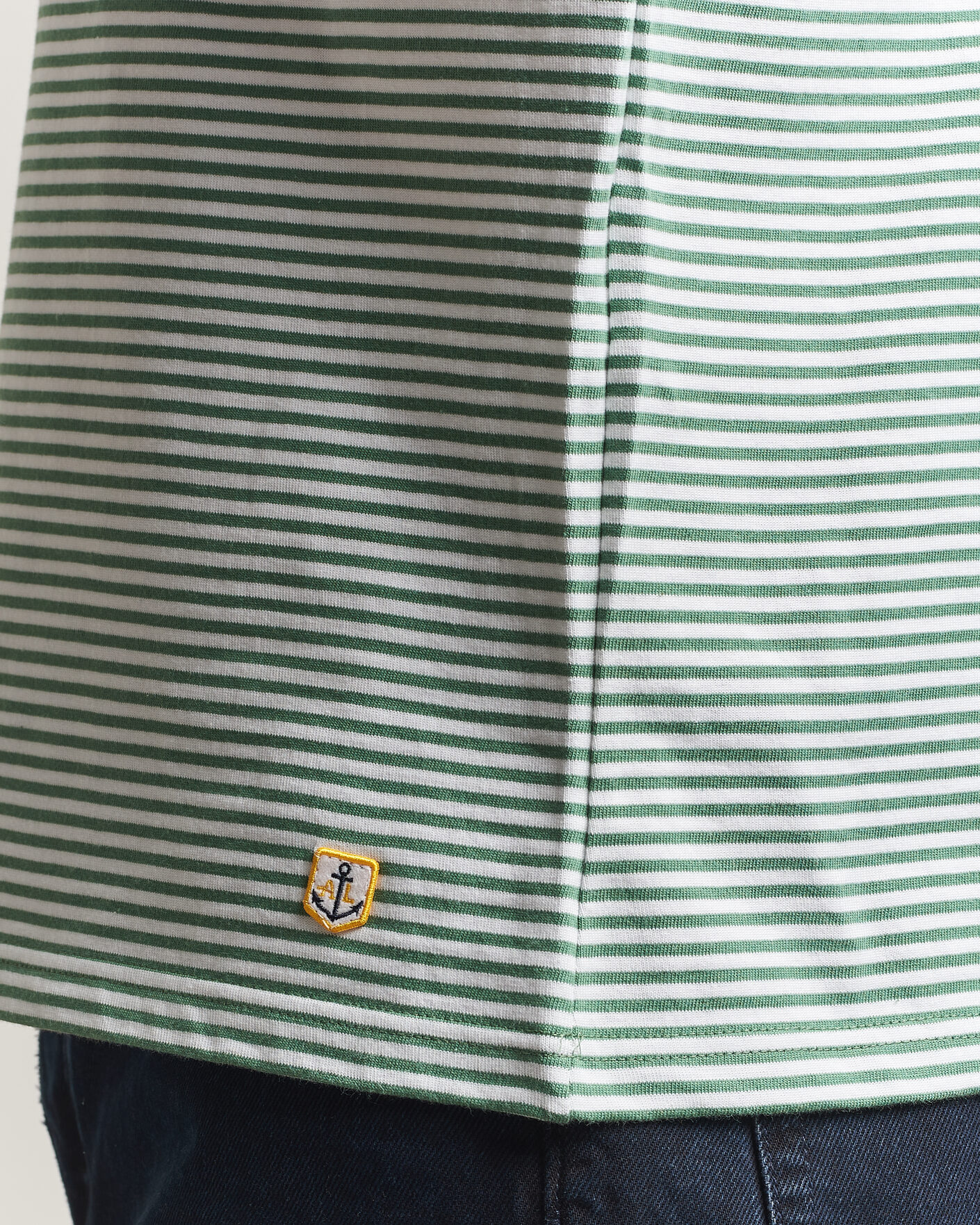 Heren | T-shirts | Armor-lux | Callac Héritage Stripe T-Shirt Ivy/Blanc