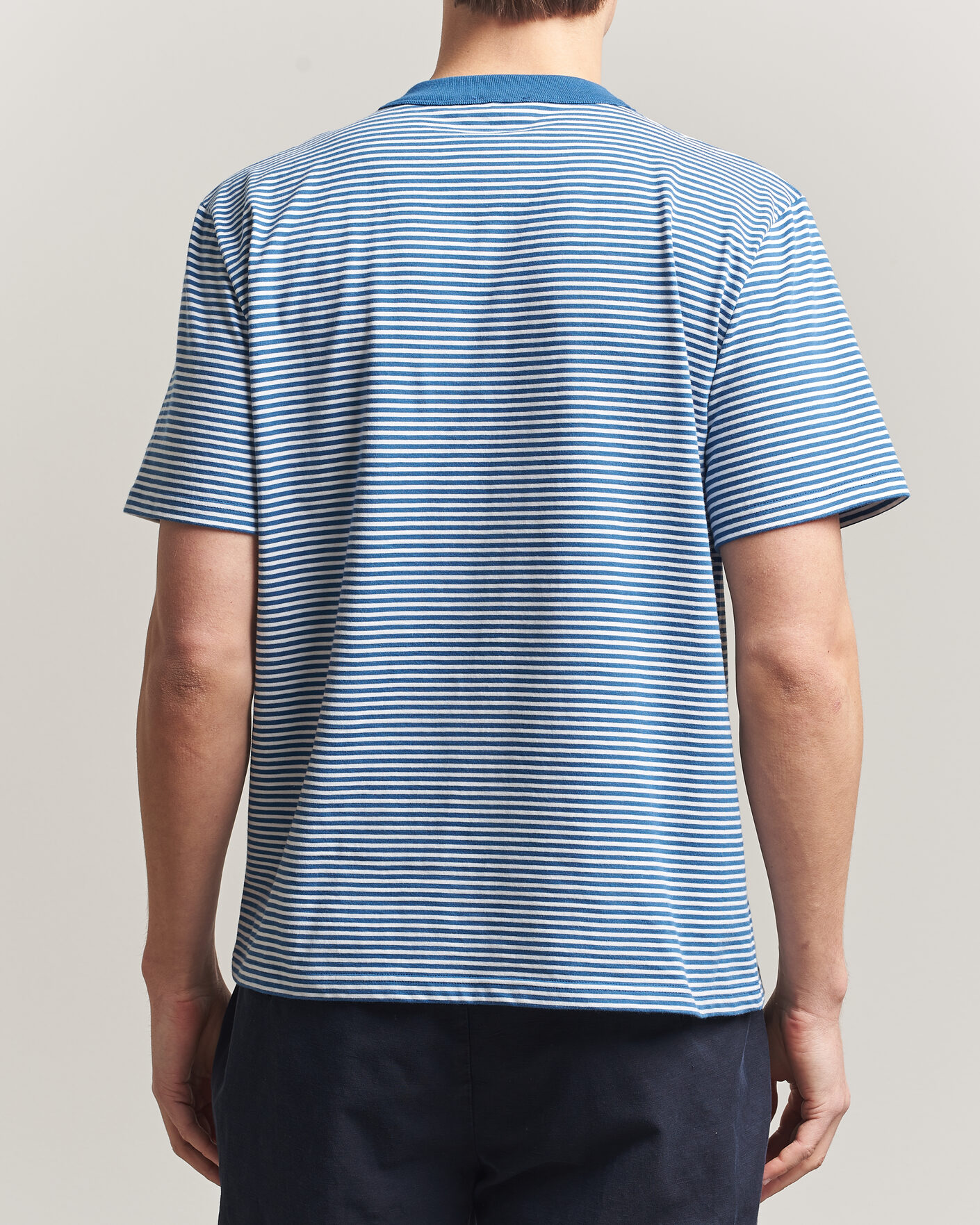 Heren | T-shirts | Armor-lux | Callac Héritage Stripe T-Shirt Dark Blue/Blanc