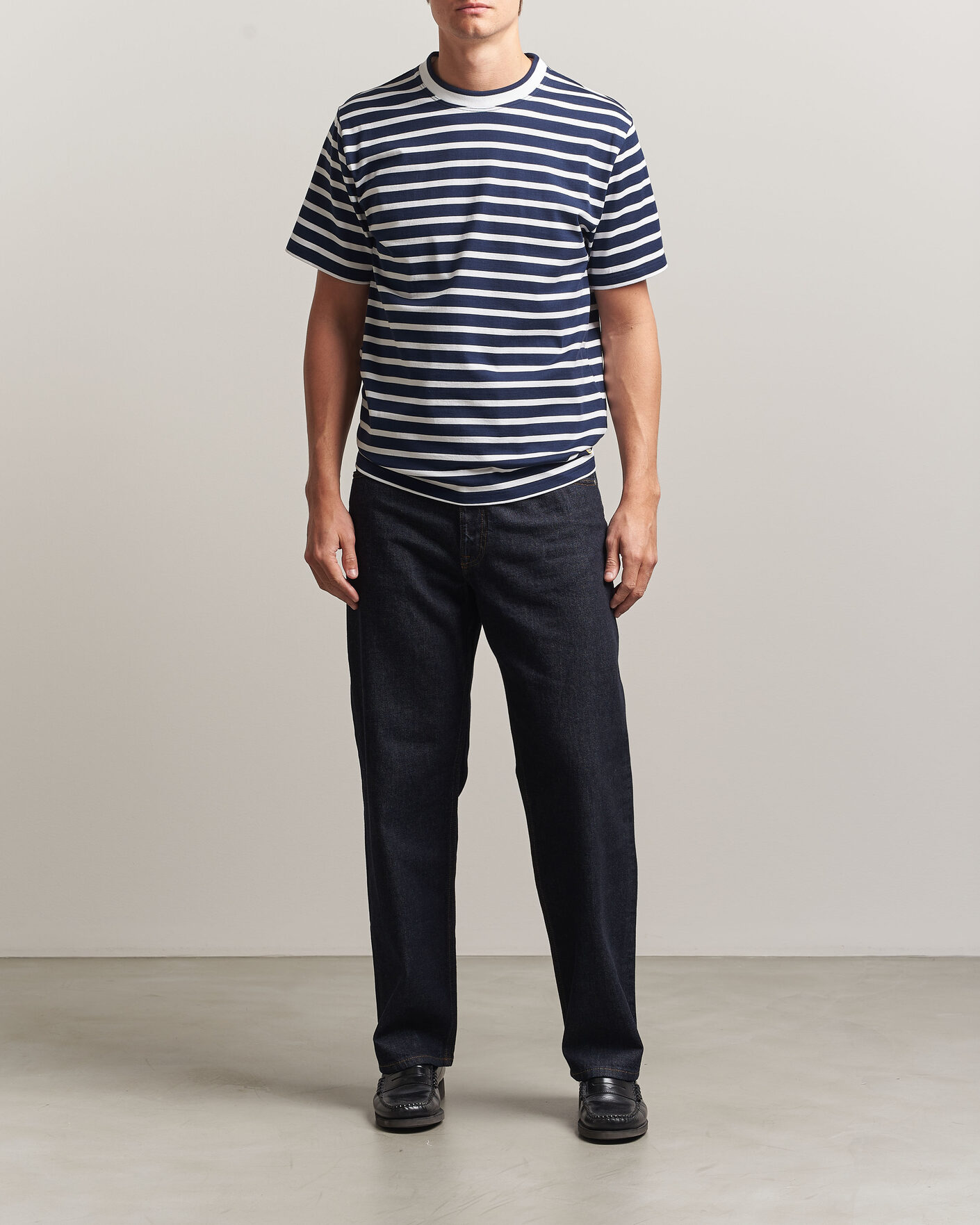 Heren | T-shirts | Armor-lux | Heritage Callac Stripe T-Shirt Marine/Blanc