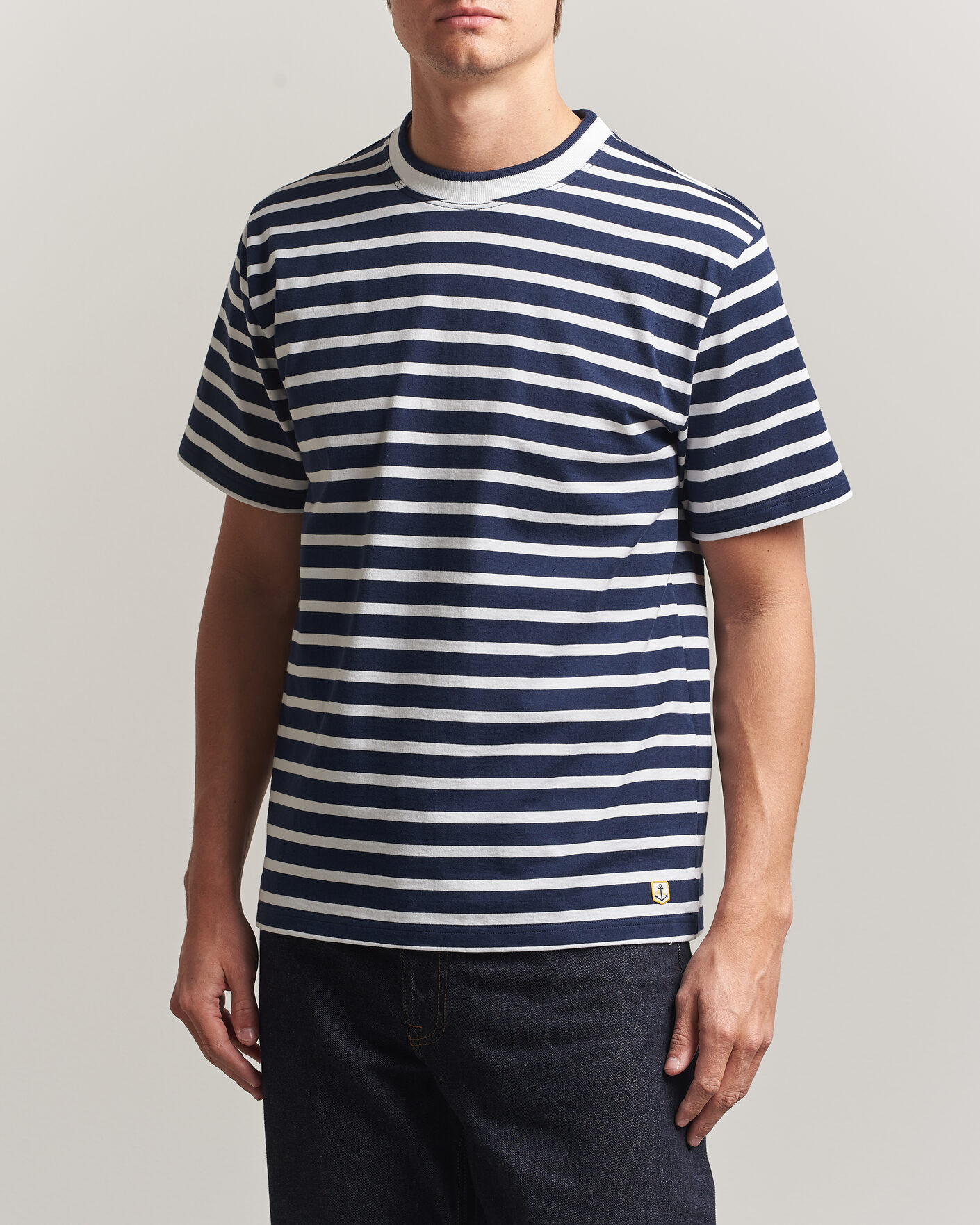 Heren | T-shirts | Armor-lux | Heritage Callac Stripe T-Shirt Marine/Blanc