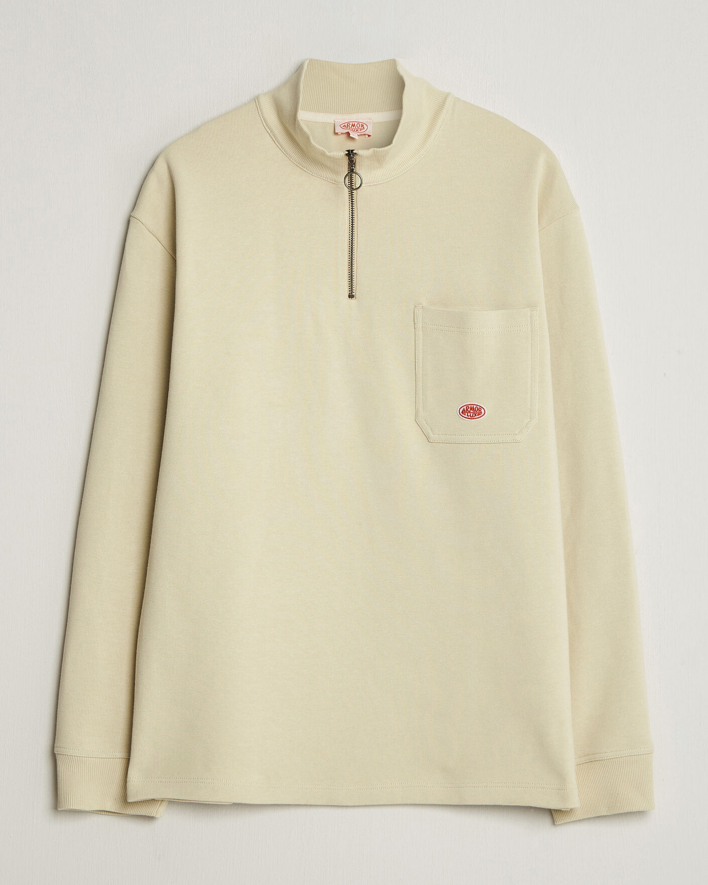 Heren | Truien | Armor-lux | Camionneur Cotton Half Zip Sweater Gravel