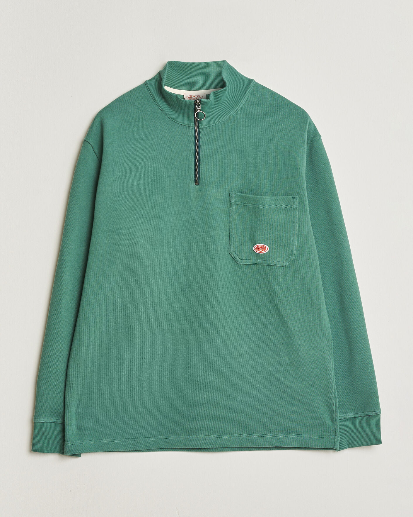 Heren | Truien | Armor-lux | Camionneur Cotton Half Zip Sweater Dark Ivy
