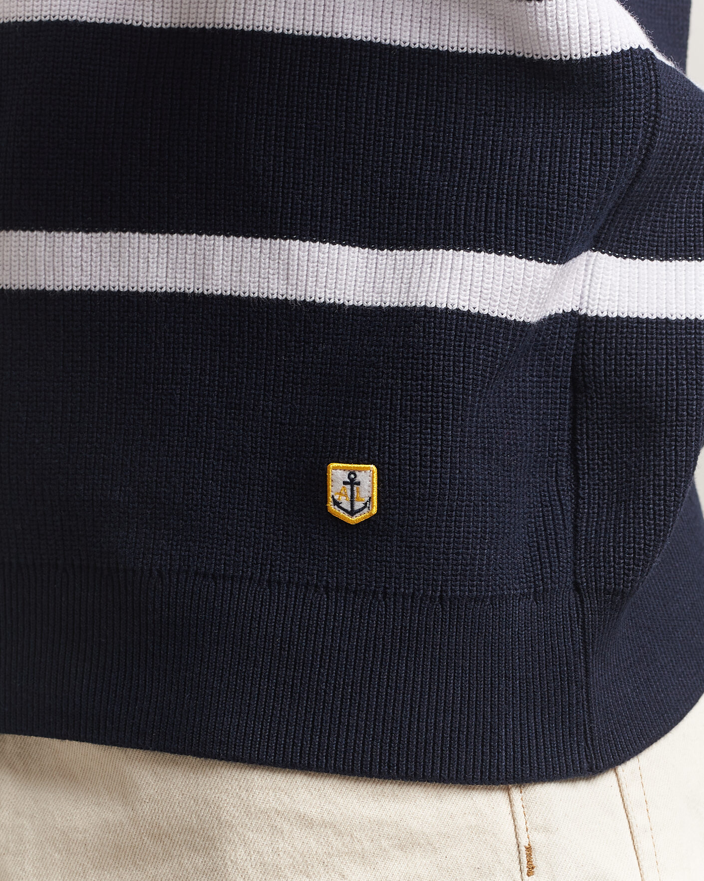 Heren | Truien | Armor-lux | Heritage Knitted Polo Marine/Blanc