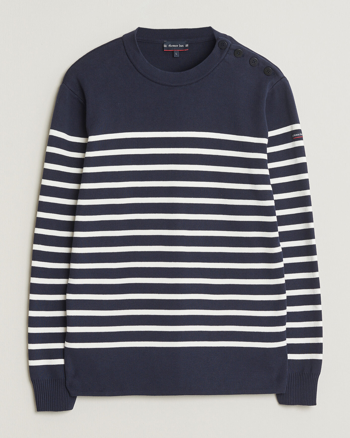 Heren | Truien | Armor-lux | Groix Striped Sweater Navy/Nature